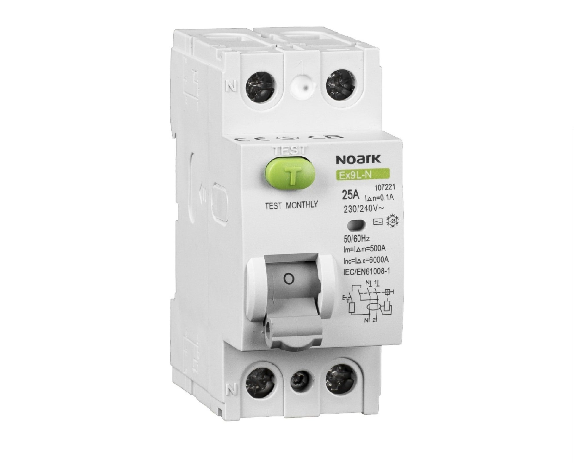 Wyłącznik różnicowoprądowy 2P 25A 100mA 108353 Noark