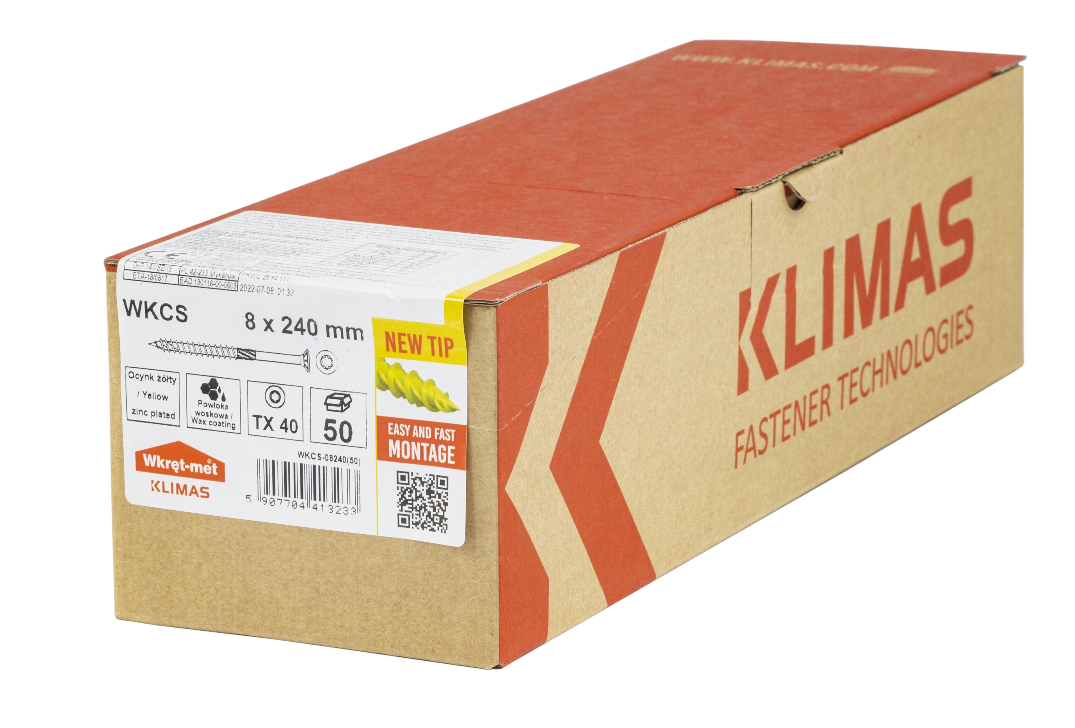 Wkręt ciesielski z łbem stożkowym 8x240 mm (50 szt.) 1