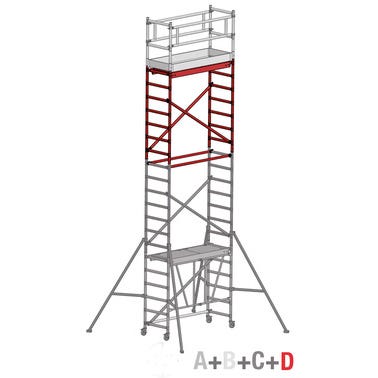 Rusztowanie Faraone Compact XS Pakiet D, 160x75 cm, 7,6 m, aluminium