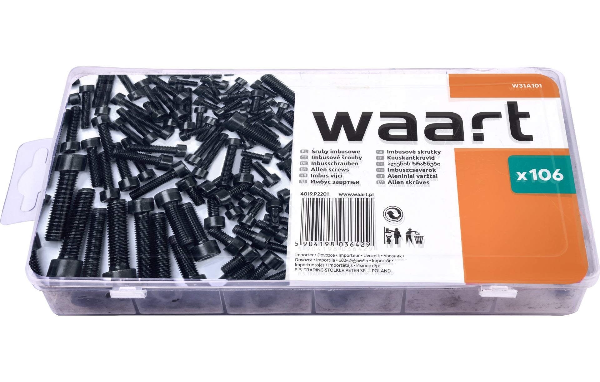 Zestaw śrub imbusowych z kołnierzem (106 szt.) 2