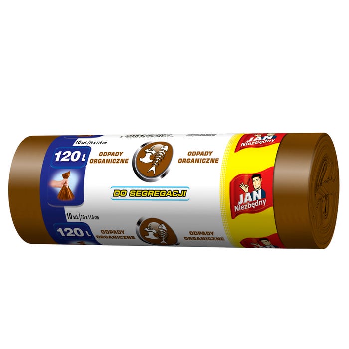 Worki do segregacji śmieci na odpady bio Jan Niezbędny 120l 10 sztuk