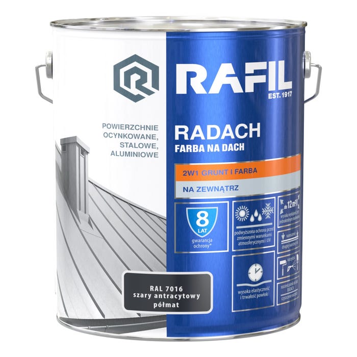 Farba na dach Rafil Radach szary anracytowy RAL7016 10l