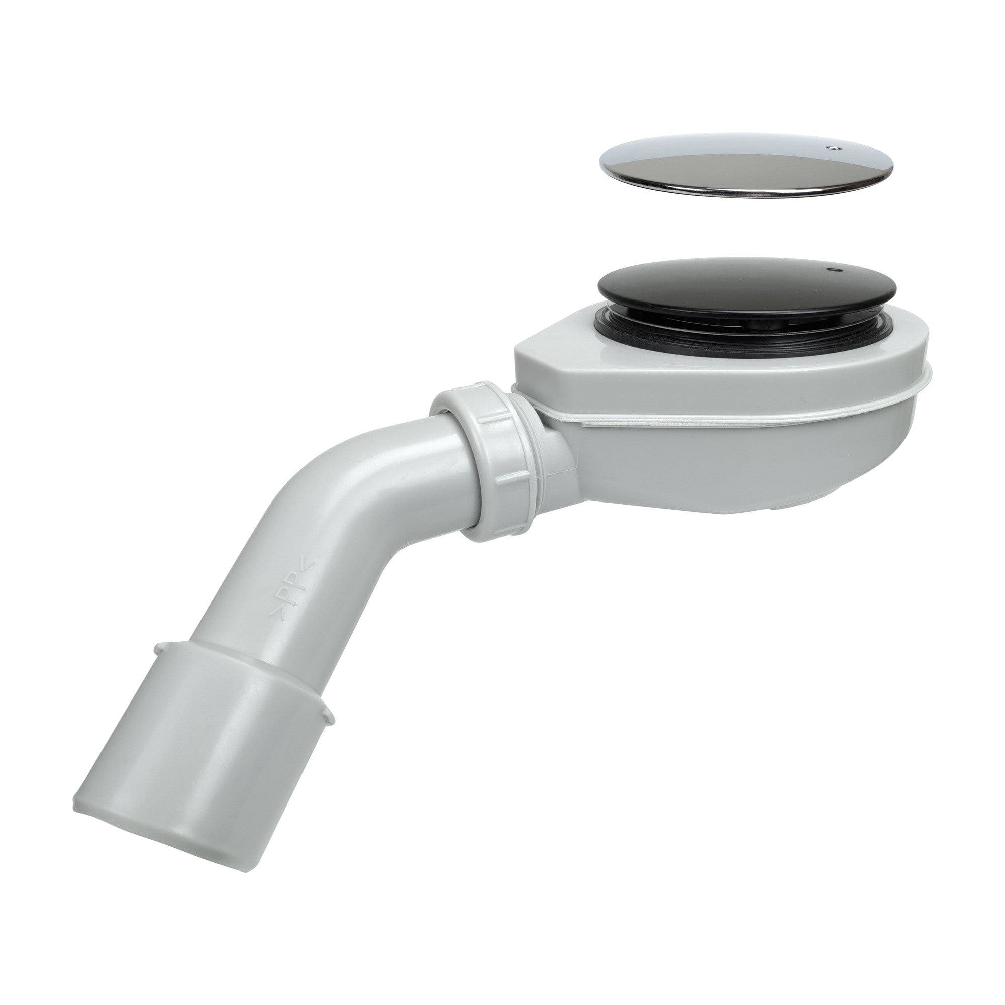 Syfon brodzikowy fi 90 mm, chrom/czarny 3