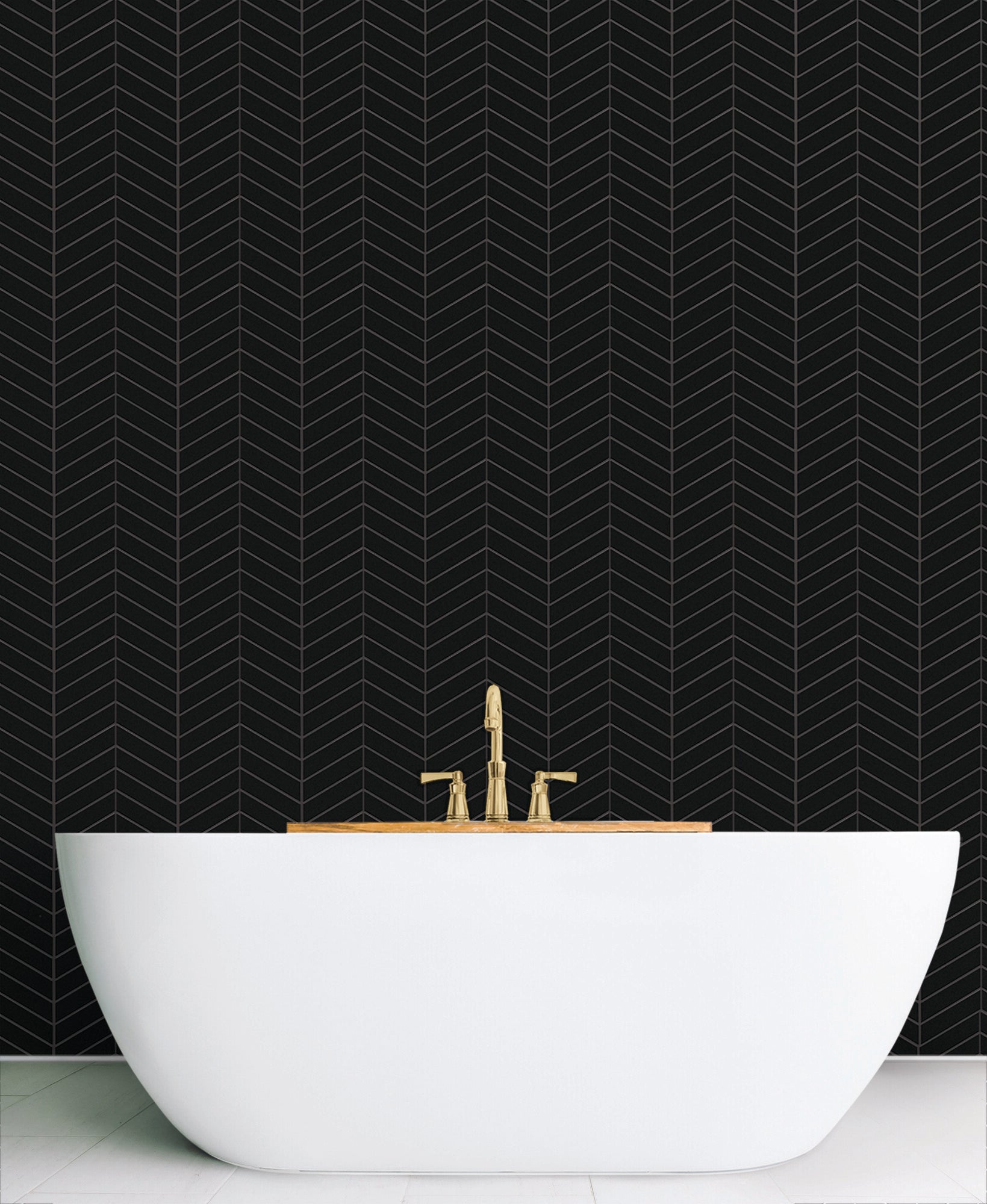 Mozaika ceramiczna Royal Chevron Balck 31.8x22.4 cm 1
