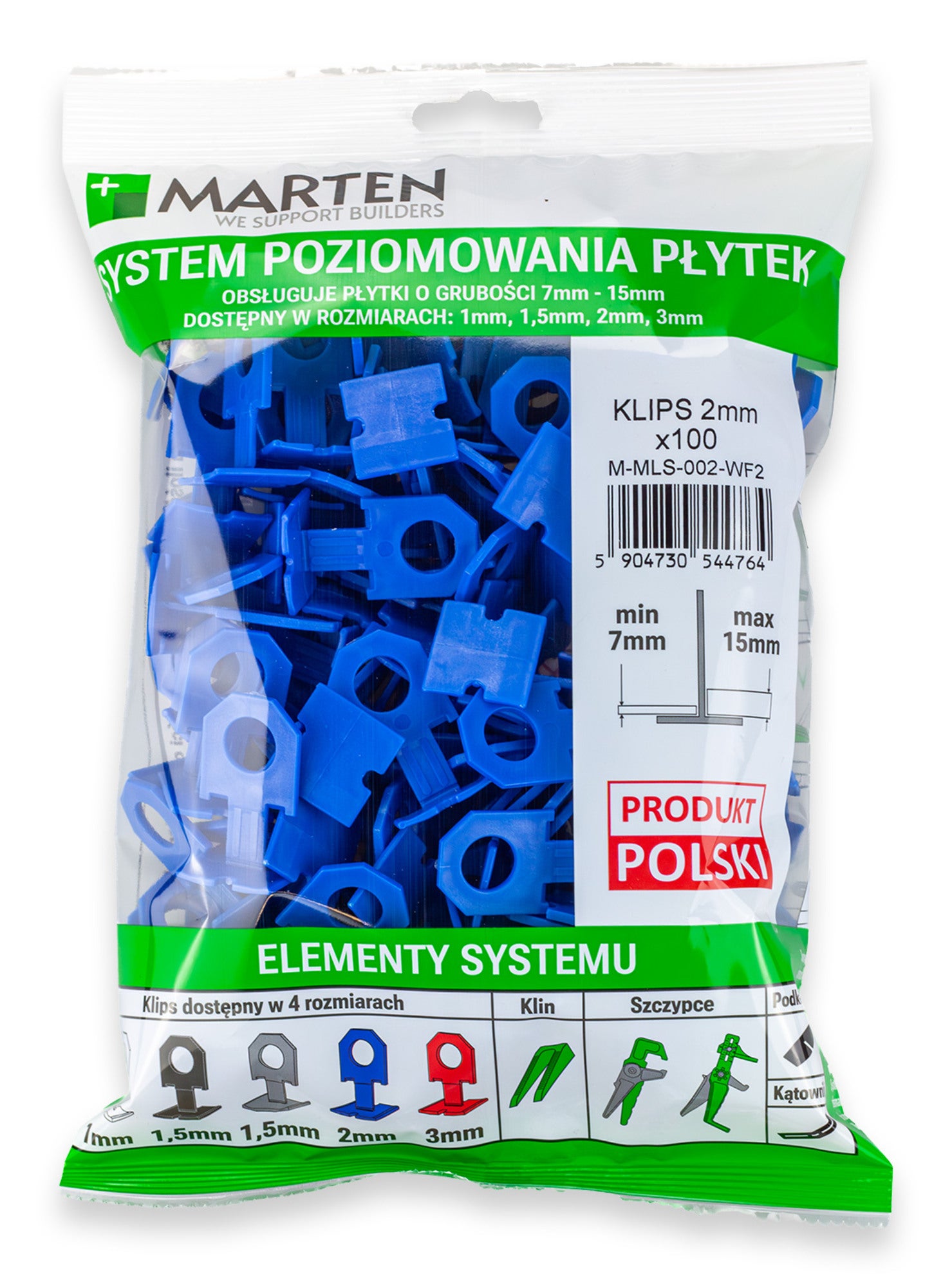System poziomujący do płytek KLIPS 2 mm 100 szt. 0