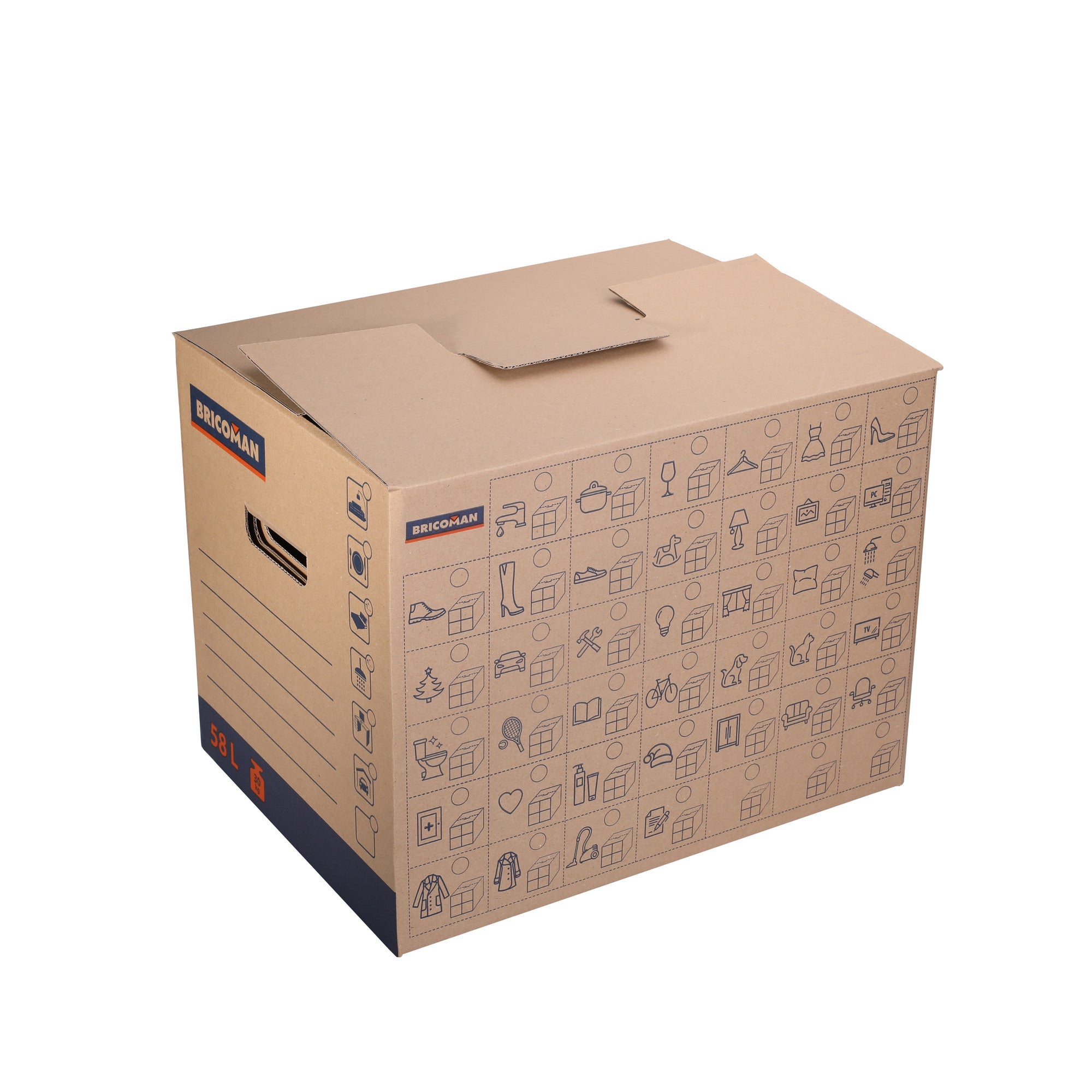 Karton przeprowadzkowy BRICOMAN 58L 46.5x35x36 cm 1