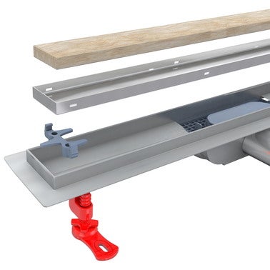 Odpływ liniowy Alfa Linear 600 mm z dwustronnym rusztem, inox 11