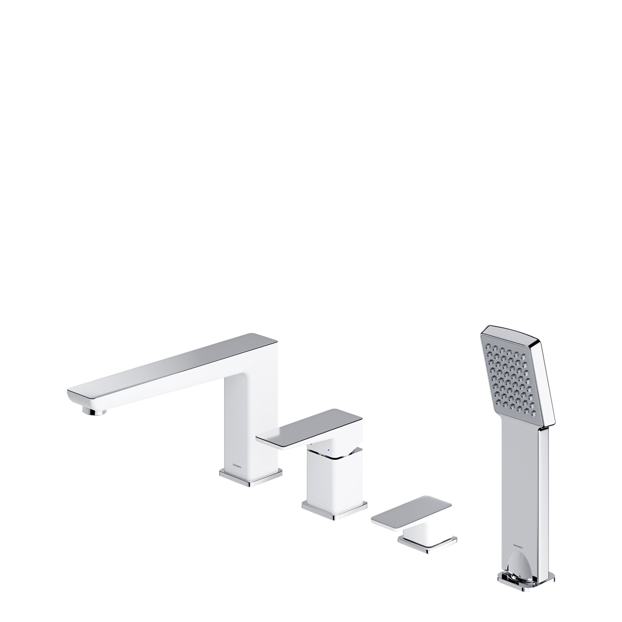 Bateria nawannowa 4-otworowa Omnires Parma chrom/Biała PM7432CRB