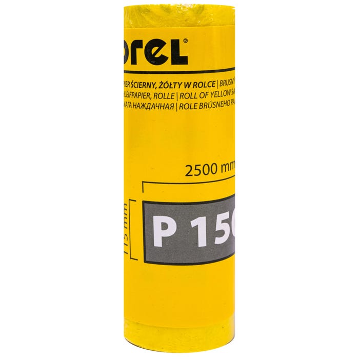 Papier ścierny w rolce żółty 115 mm P150, 2,5 m