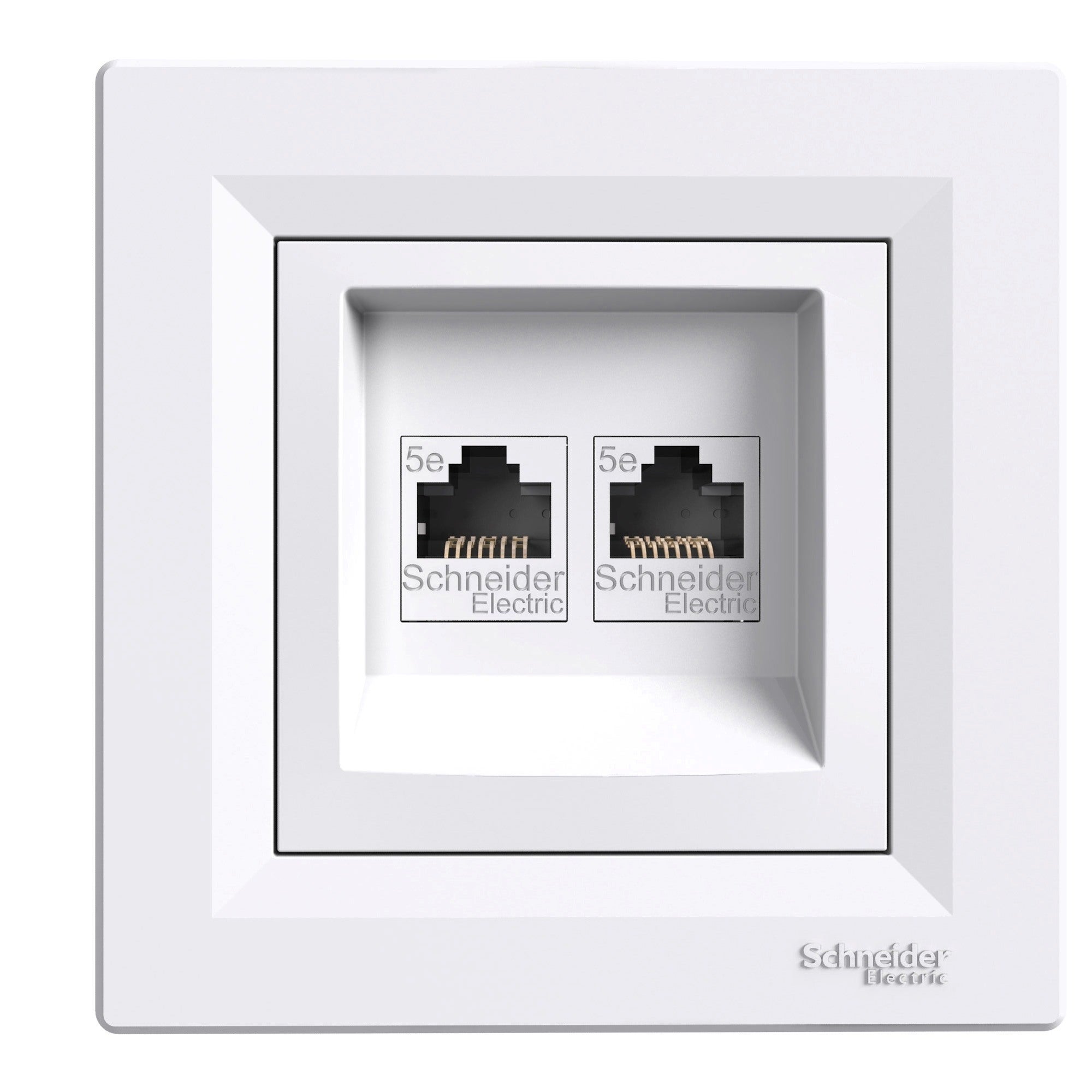 Schneider Asfora biały gniazdo komputerowe 2xRJ45 kat 5 0