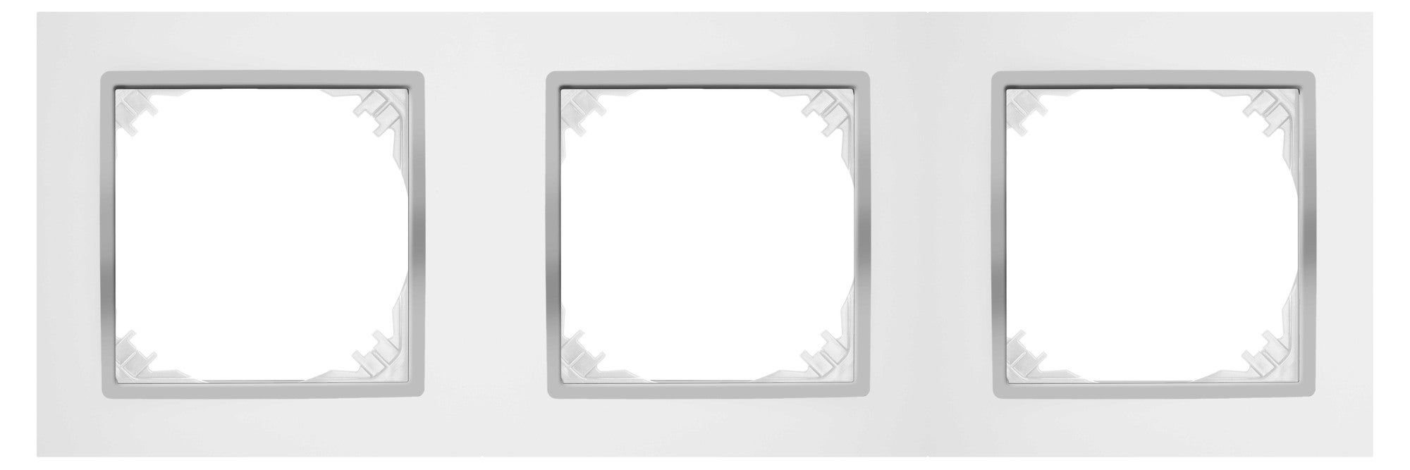 Santra biały/chrom ramka x3