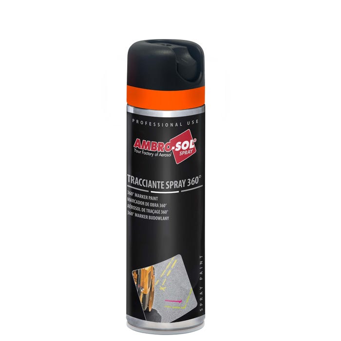 Spray geodezyjny marker budowlany 360° Ambro-Sol pomarańczowy fluorescencyjny 500ml