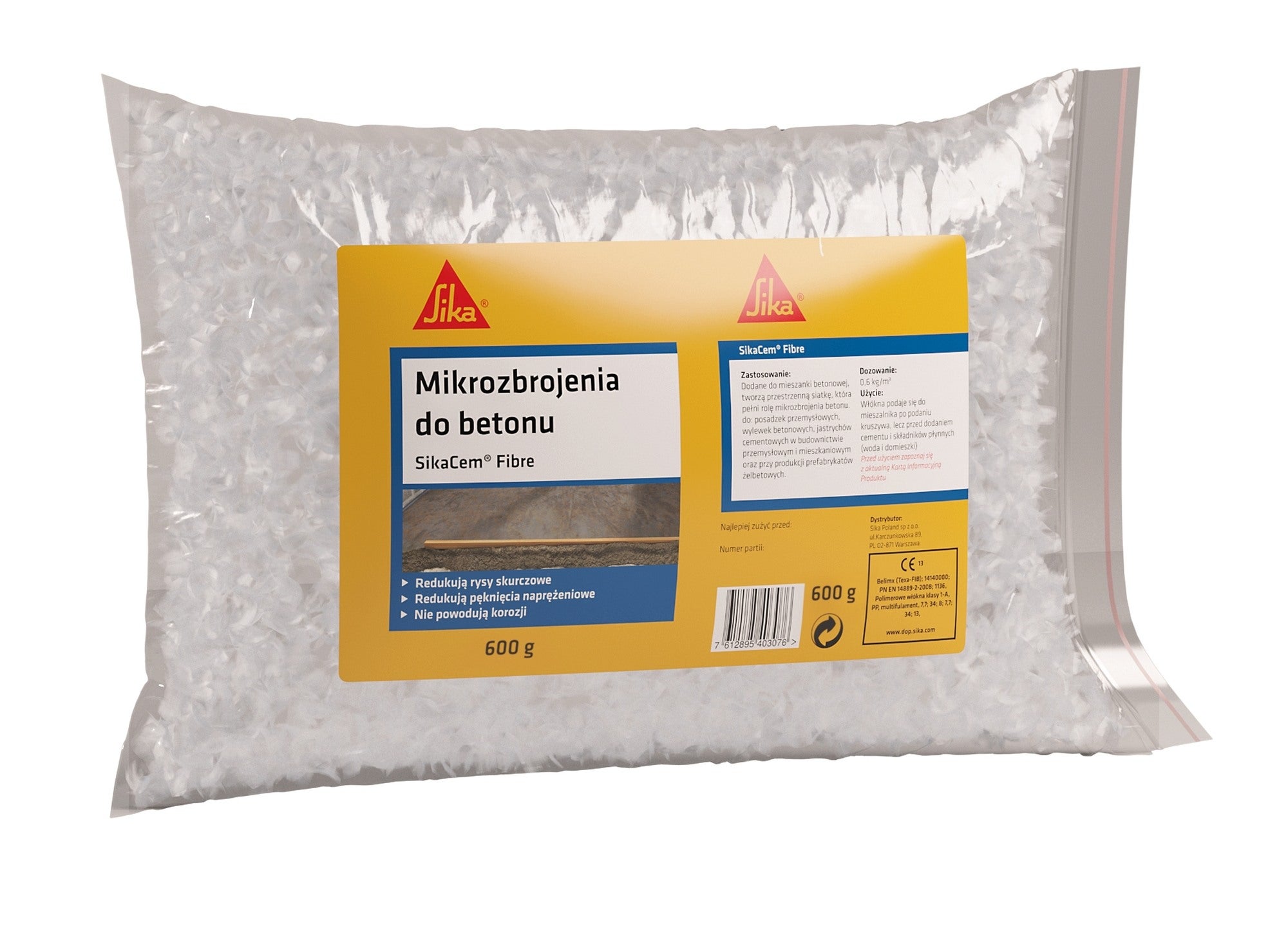 Mikrozbrojenia do betonu SikaCem Fibre 600 g 1