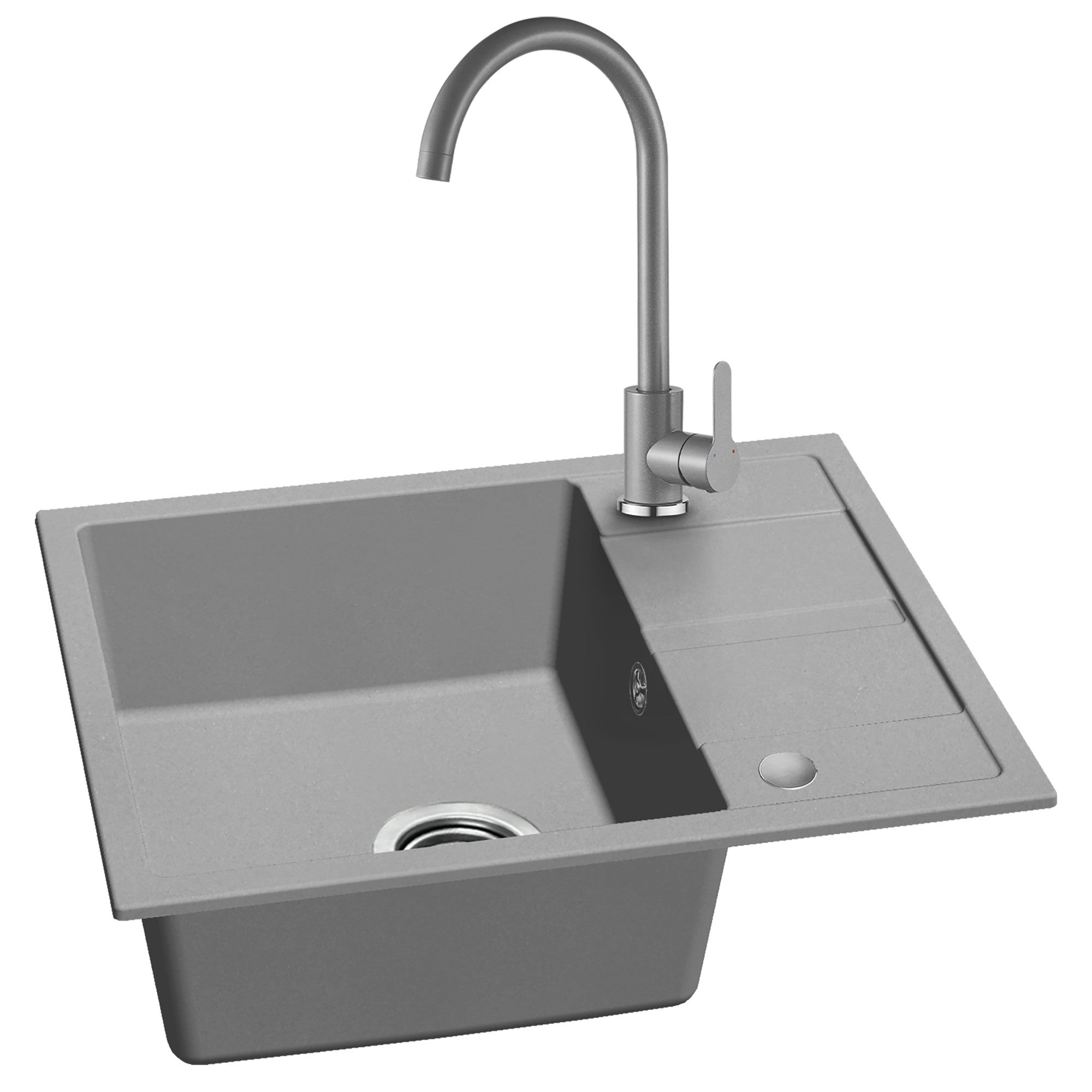 Zlewozmywak granitowy Kuchinox Hack 56 x 44 x 17 cm szary 1