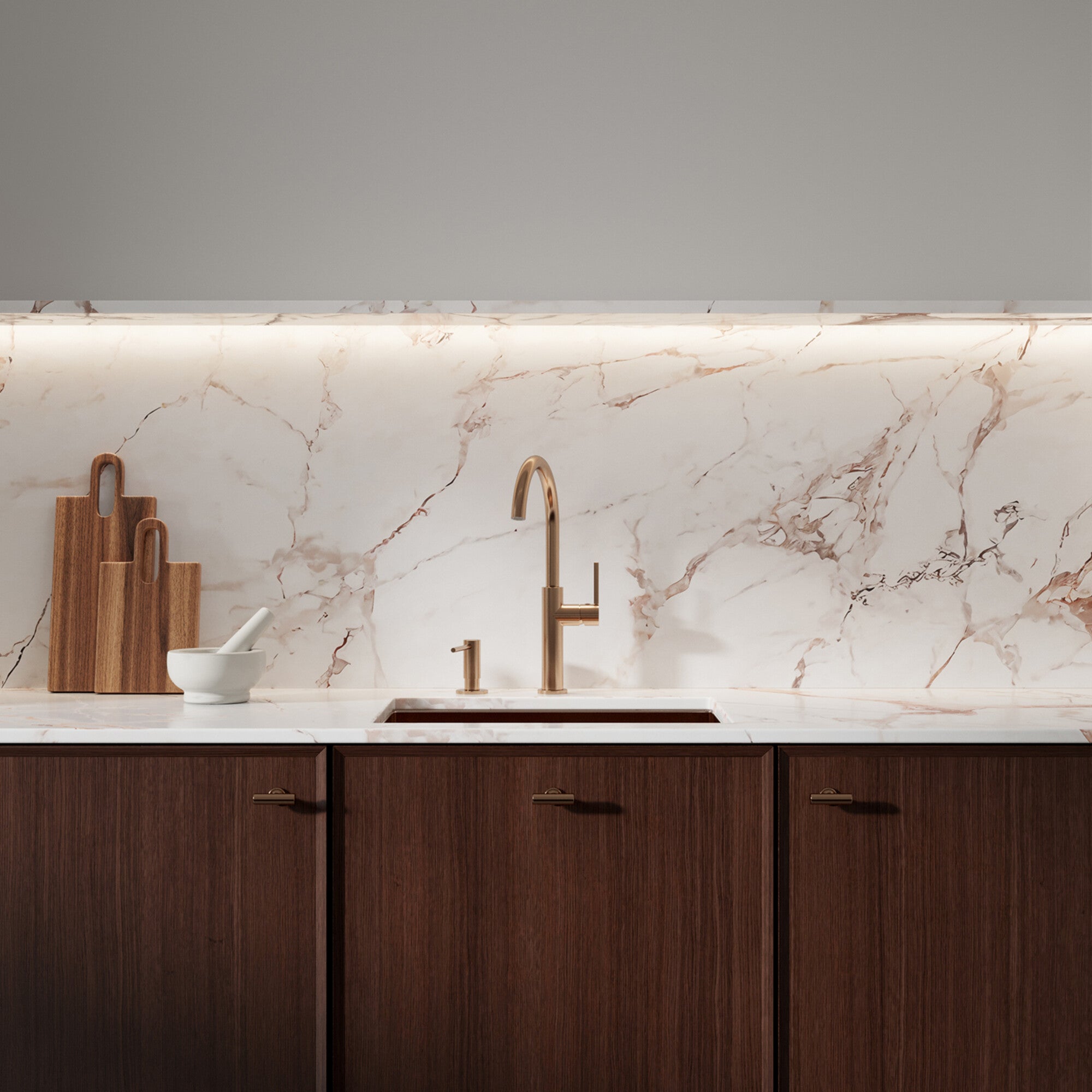 Bateria kuchenna Omnires Tula miedź szczotkowana 1