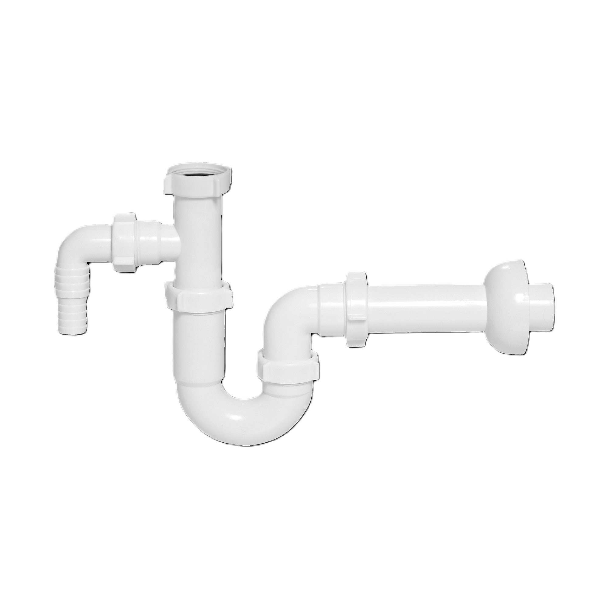 Syfon umywalkowy rurowy bez spustu 32mm do pralki/zmywarki