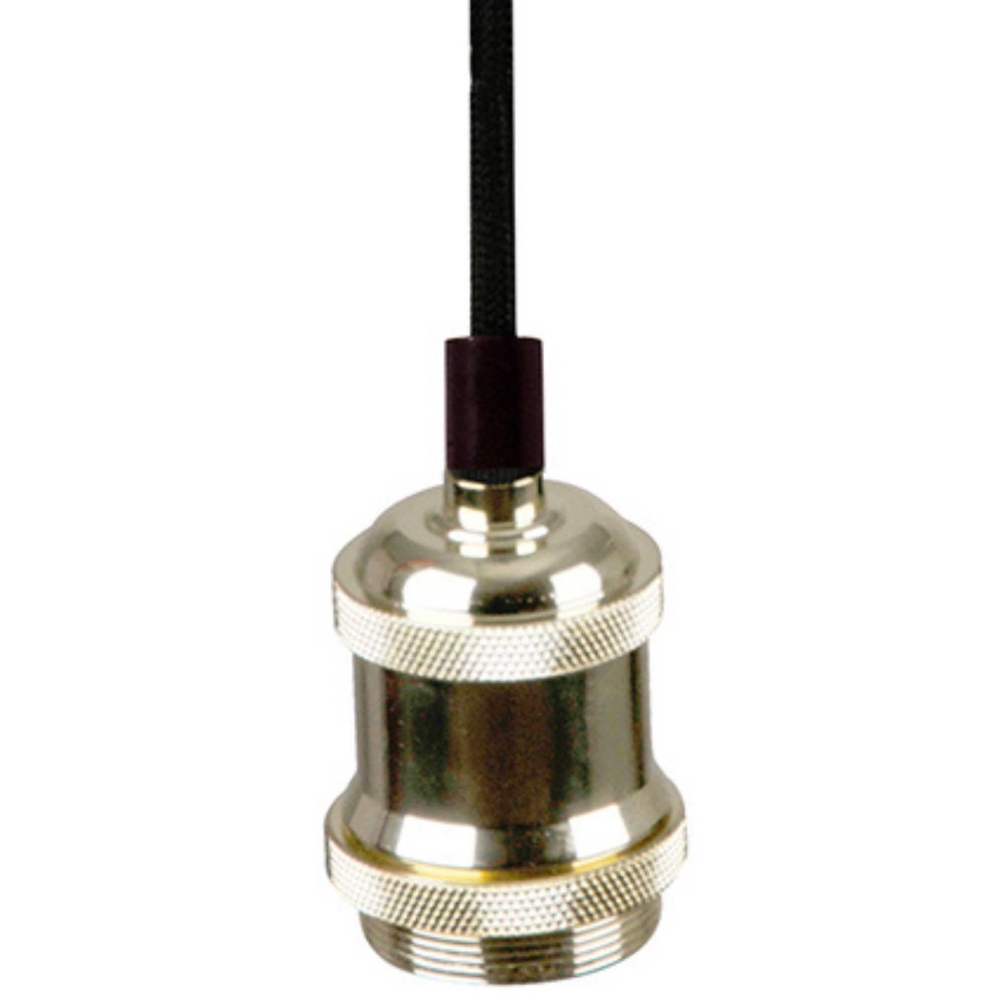 Oprawa loftowa z zawiesiem 1m, 1x E27, czarny kabel, oprawa kolor złoty 1