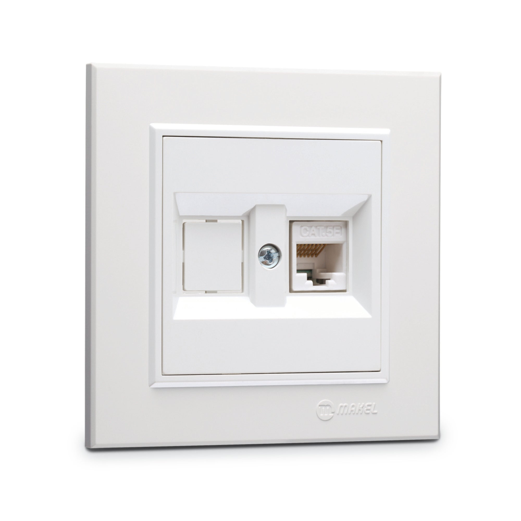 Karea biały gniazdo komputerowe 1xRJ45 kat 5 z ramką