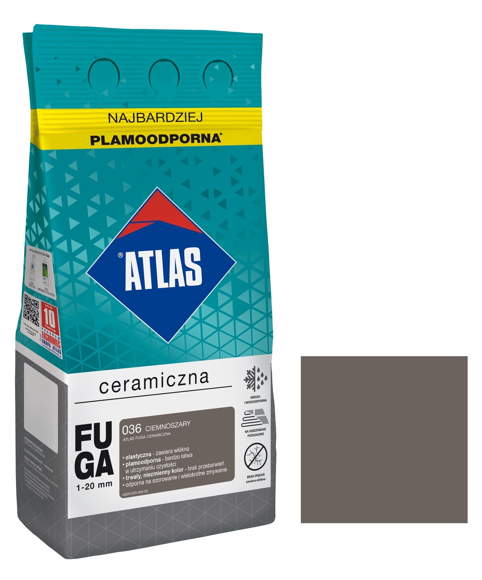 Fuga ceramiczna Atlas 036 ciemnoszary 5kg