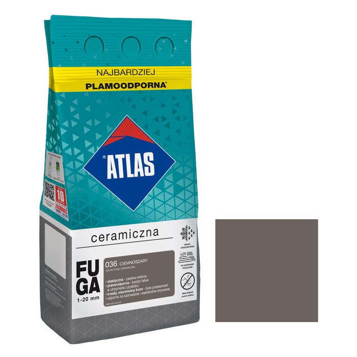Fuga ceramiczna Atlas 036 ciemnoszary 5kg