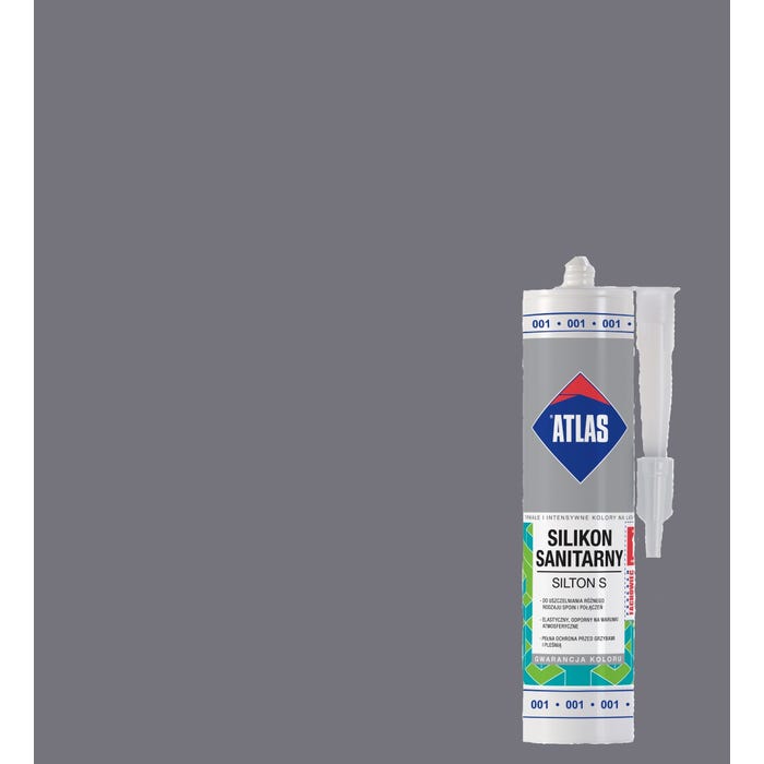 Silikon sanitarny Atlas 203 stalowy 280 ml