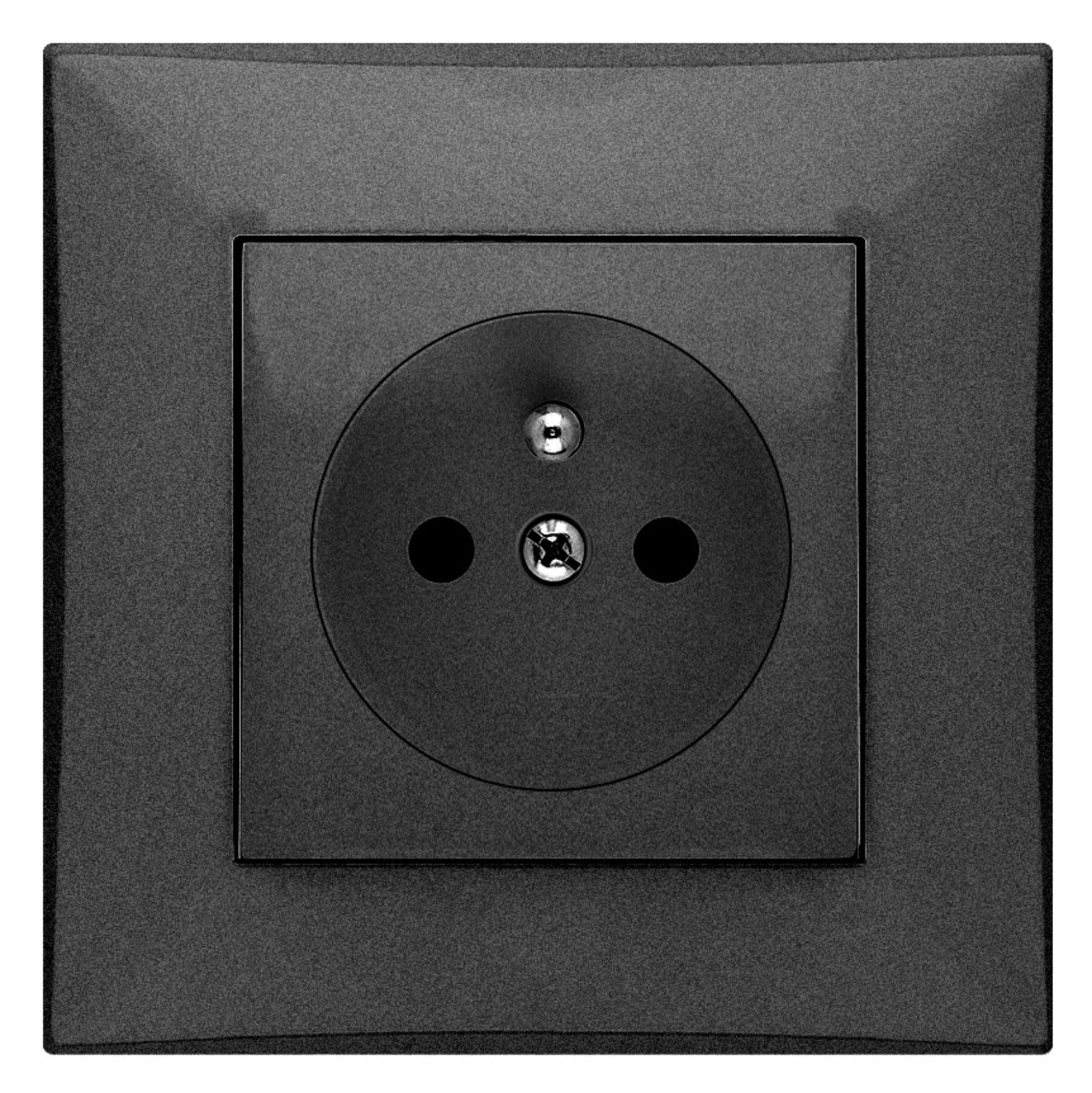 Elektroplast Lorente grafit gniazdo pojedyncze z uziemieniem z ramką 1