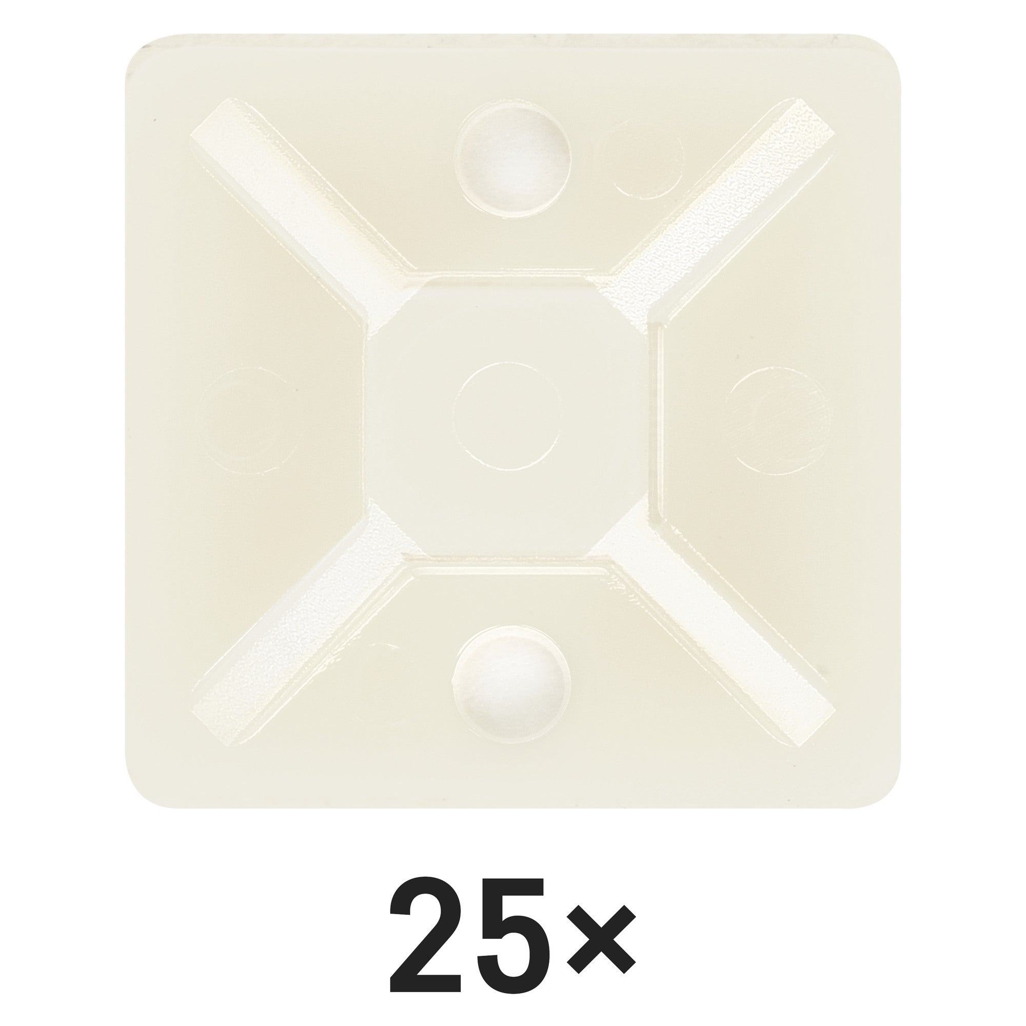 Uchwyt opasek przyklejany 30x30 mm 25 szt biały