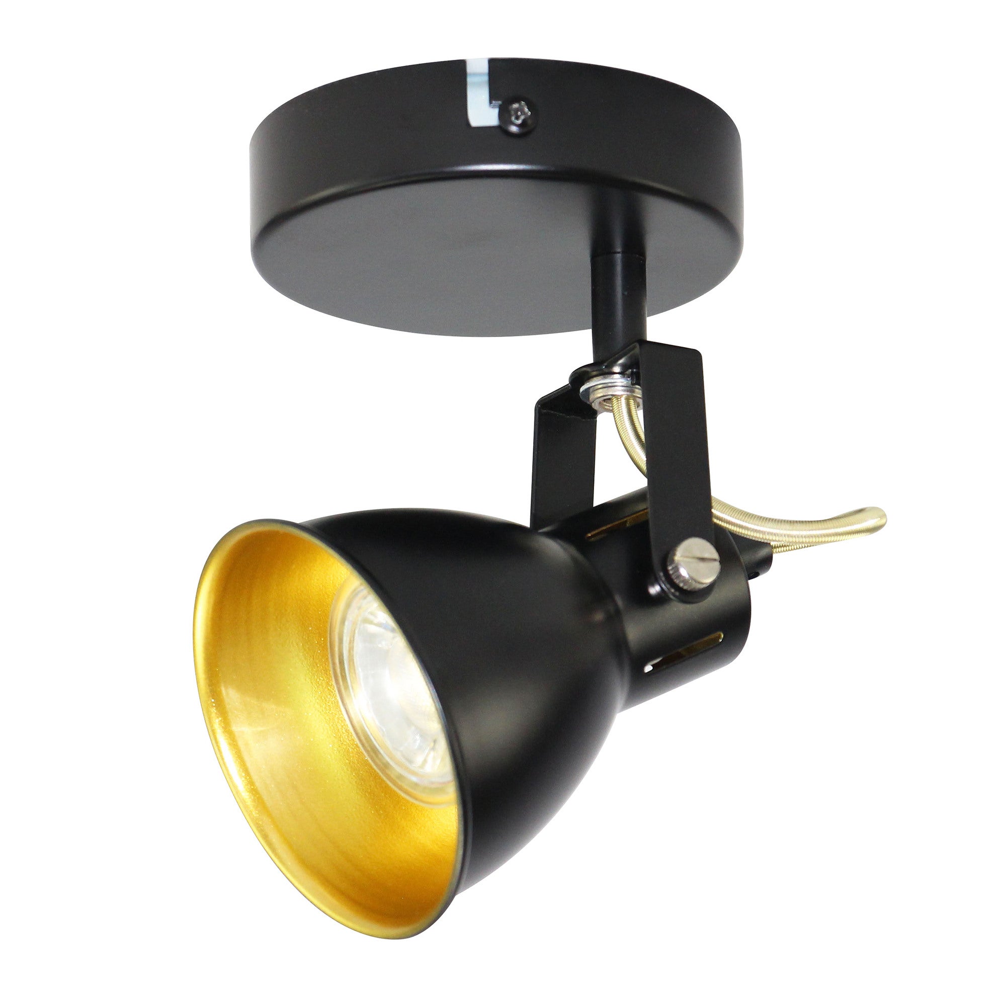 Lampa ścienno-sufitowa FALCO 1xGU10 kolor czarno-złoty, kinkiet, obrotowy