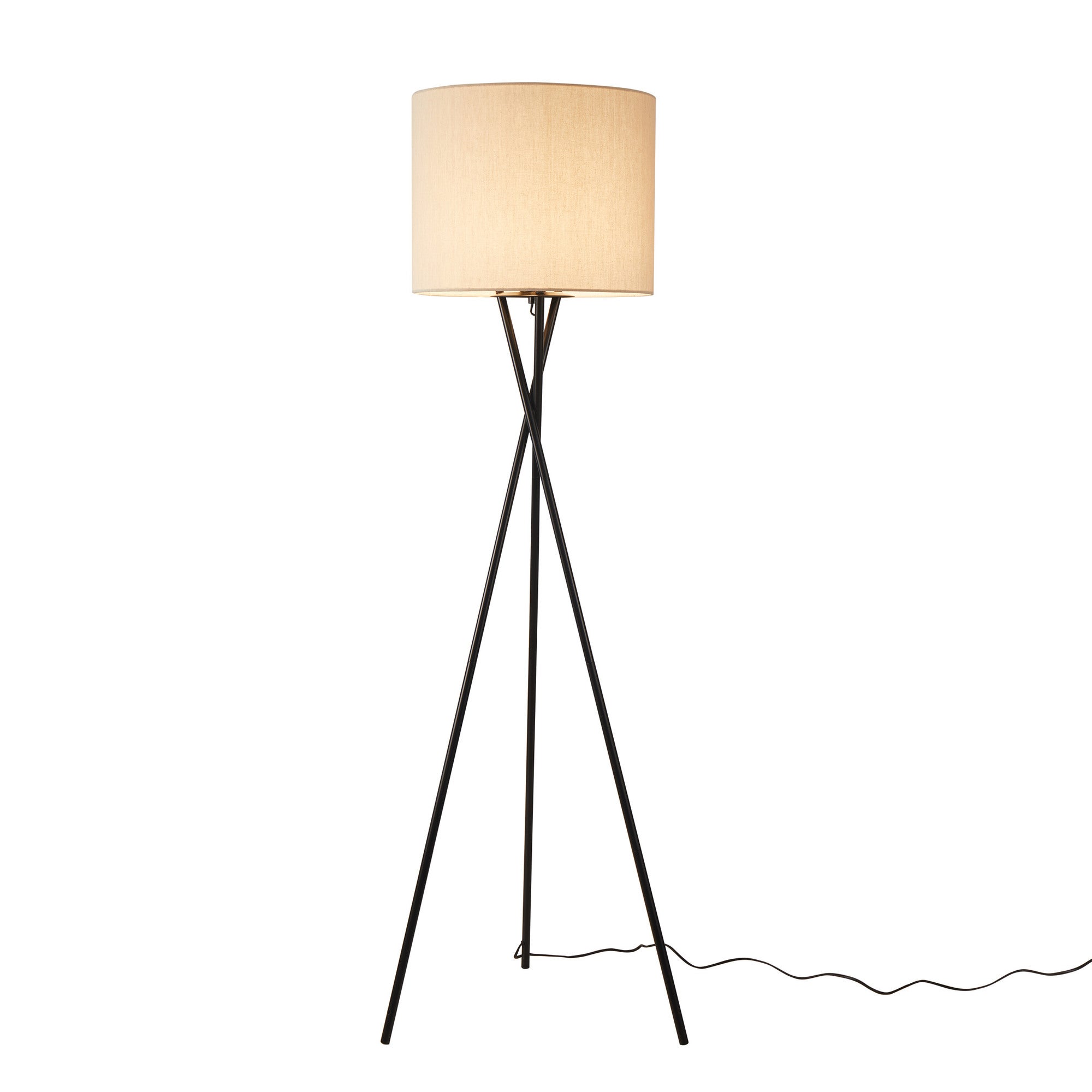 Lampa podłogowa Tekla, len naturalny 1