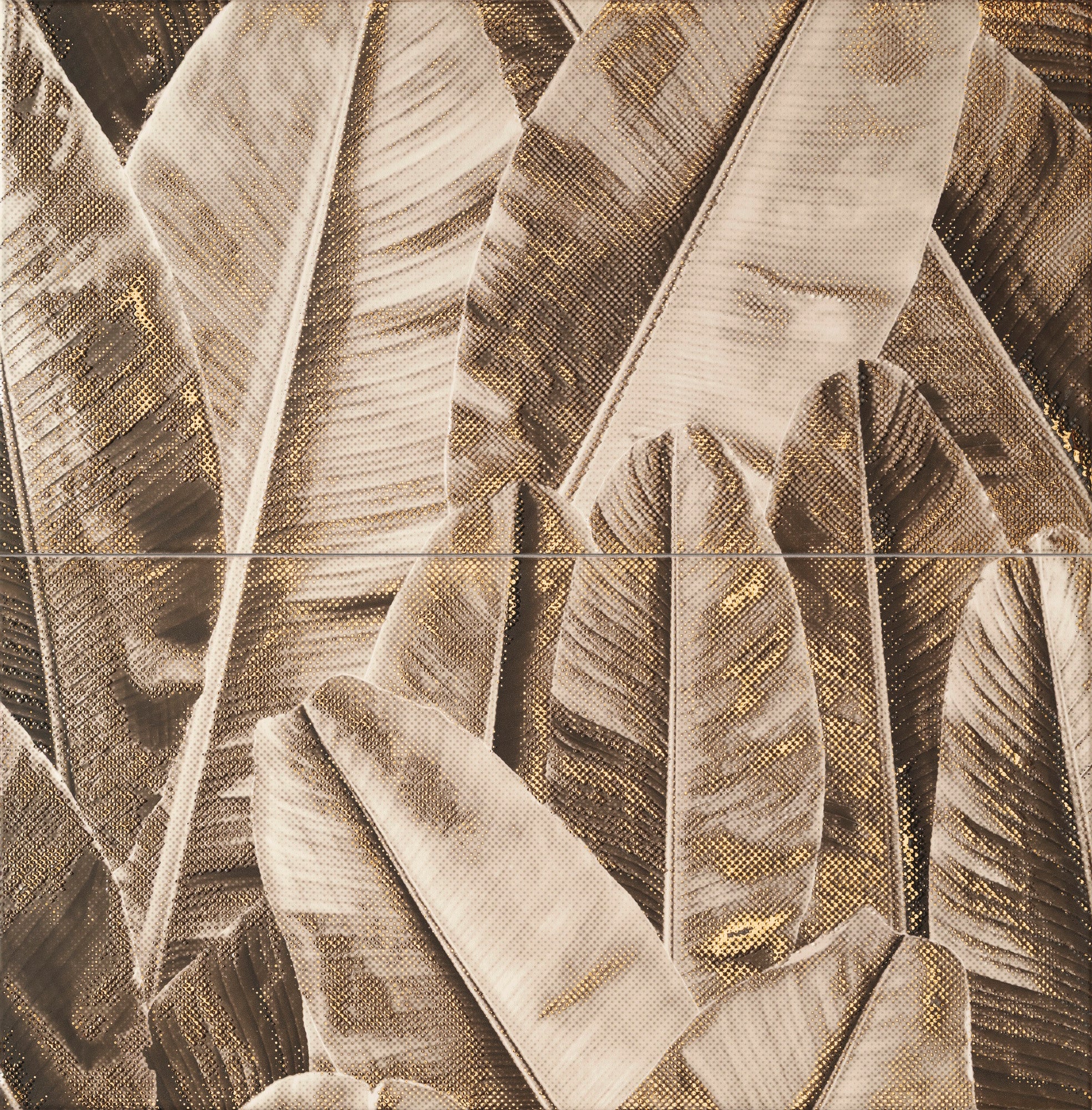 Dekor ścienny 2-elementowy Pietra Aurea Leaves połysk 61,8x60,8 