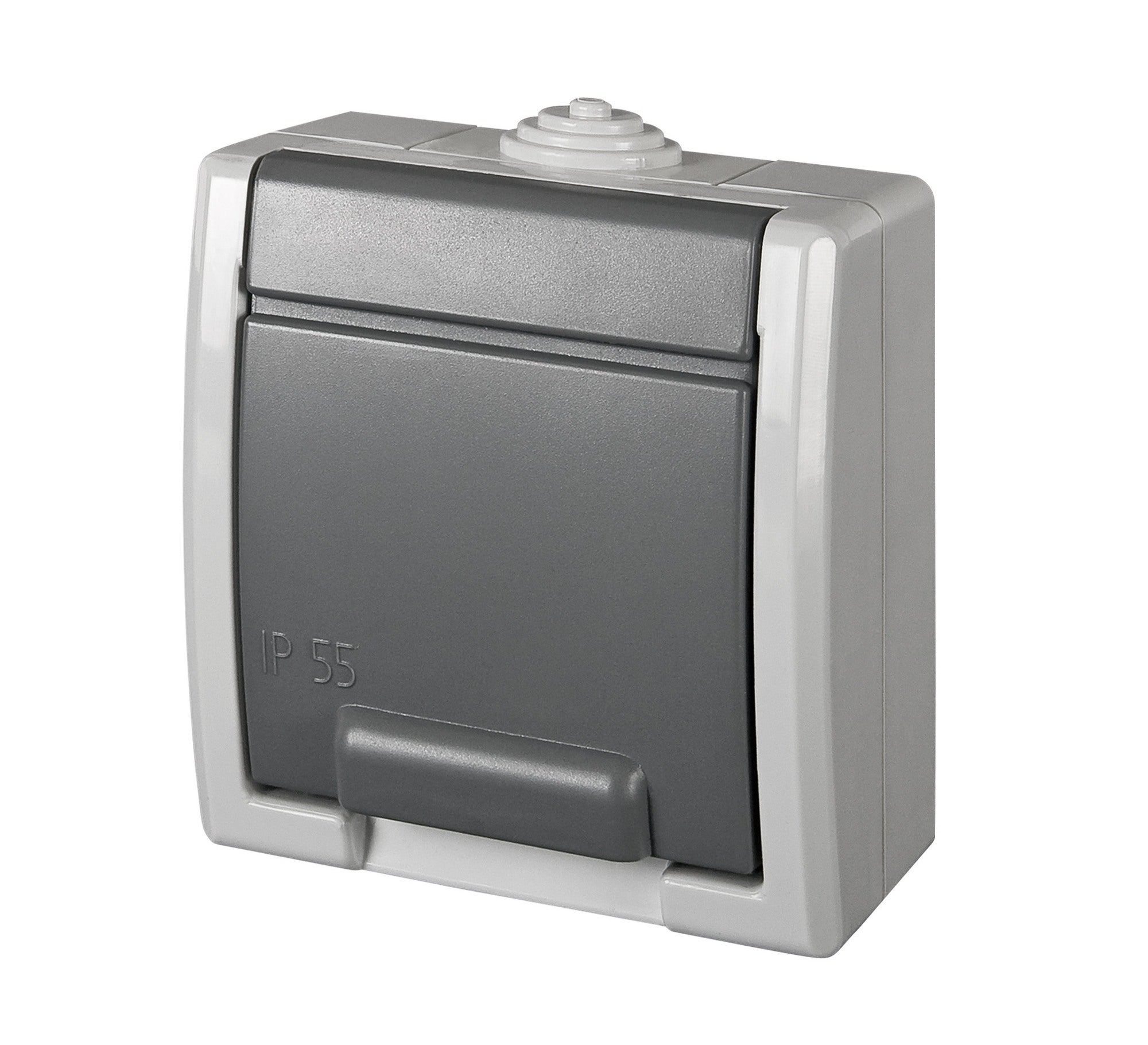 Elektroplast Aquant szary gniazdo pojedyncze z uziemieniem IP55 1