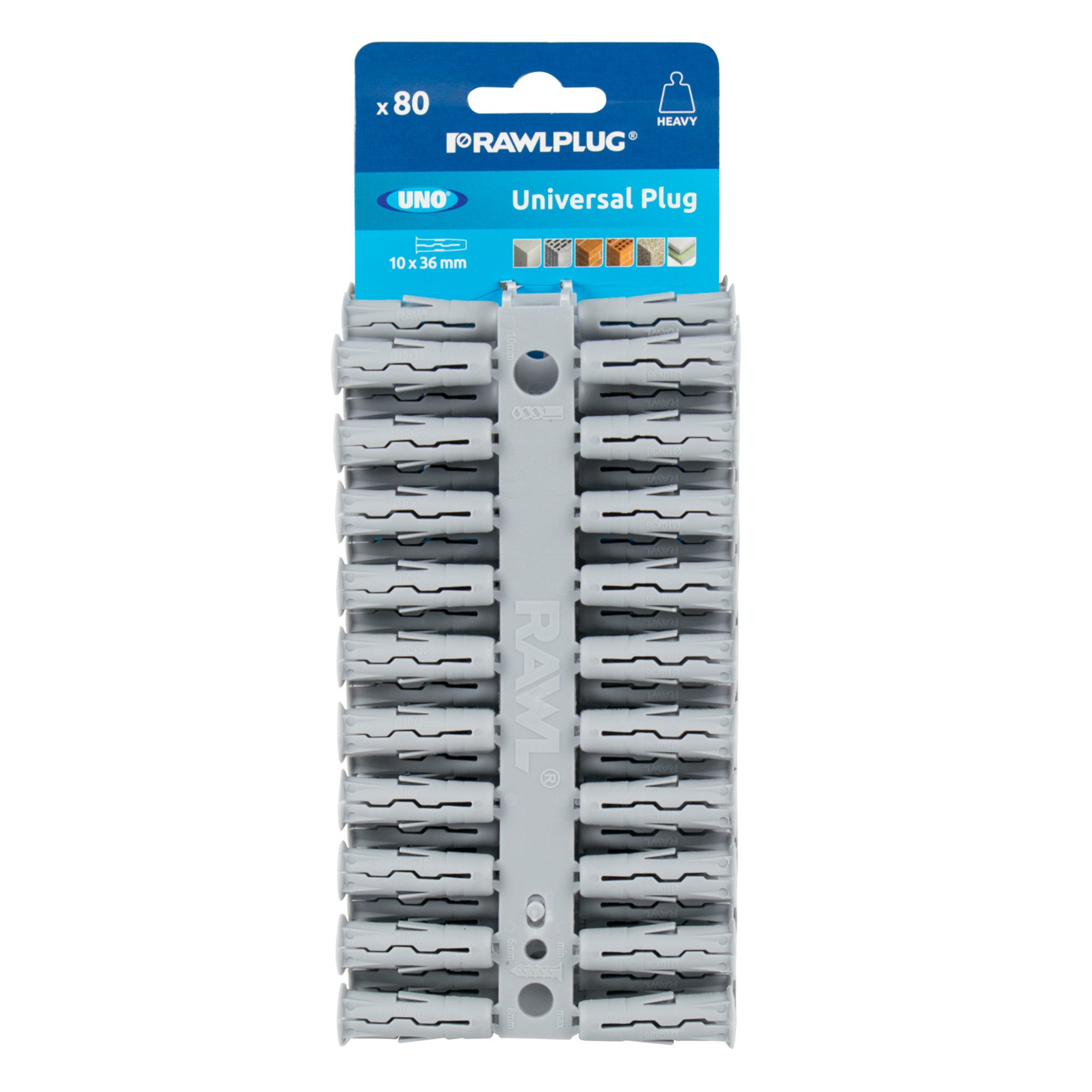 Kołki rozporowe Clip UNO-GRY fi 10x36 mm z zawieszką (80 szt.)