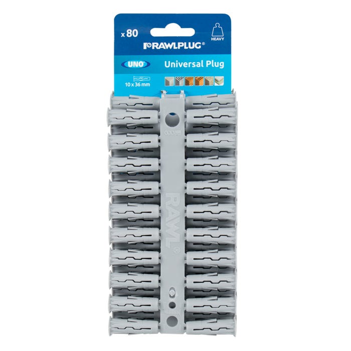 Kołki rozporowe Clip UNO-GRY fi 10x36 mm z zawieszką (80 szt.)