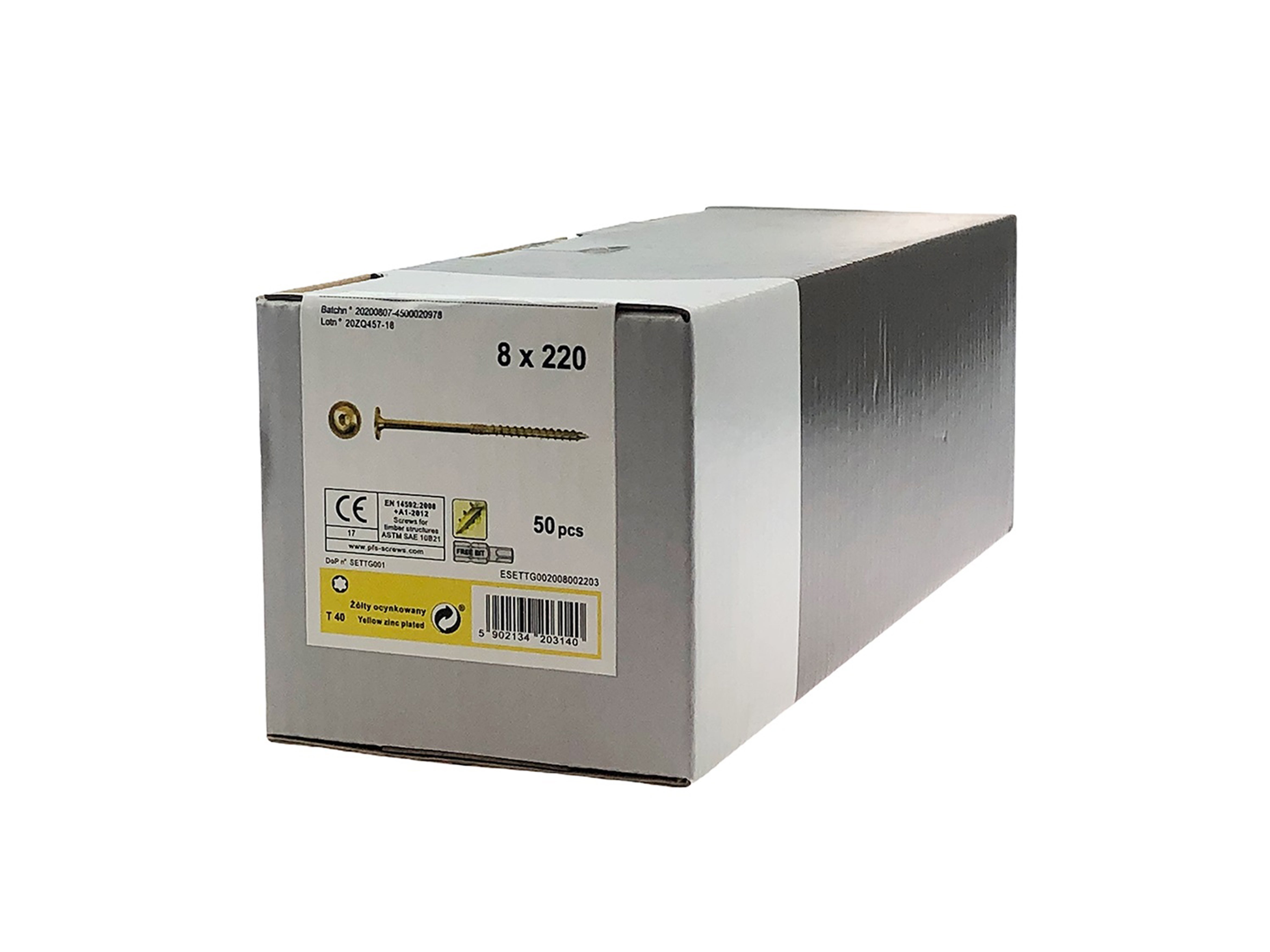 Wkręt konstrukcyjny 8.0x220 mm (50 szt.) 1