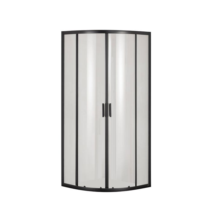Kabina prysznicowa półokrągła Aveeo Luftiga 80 x 80 cm czarna