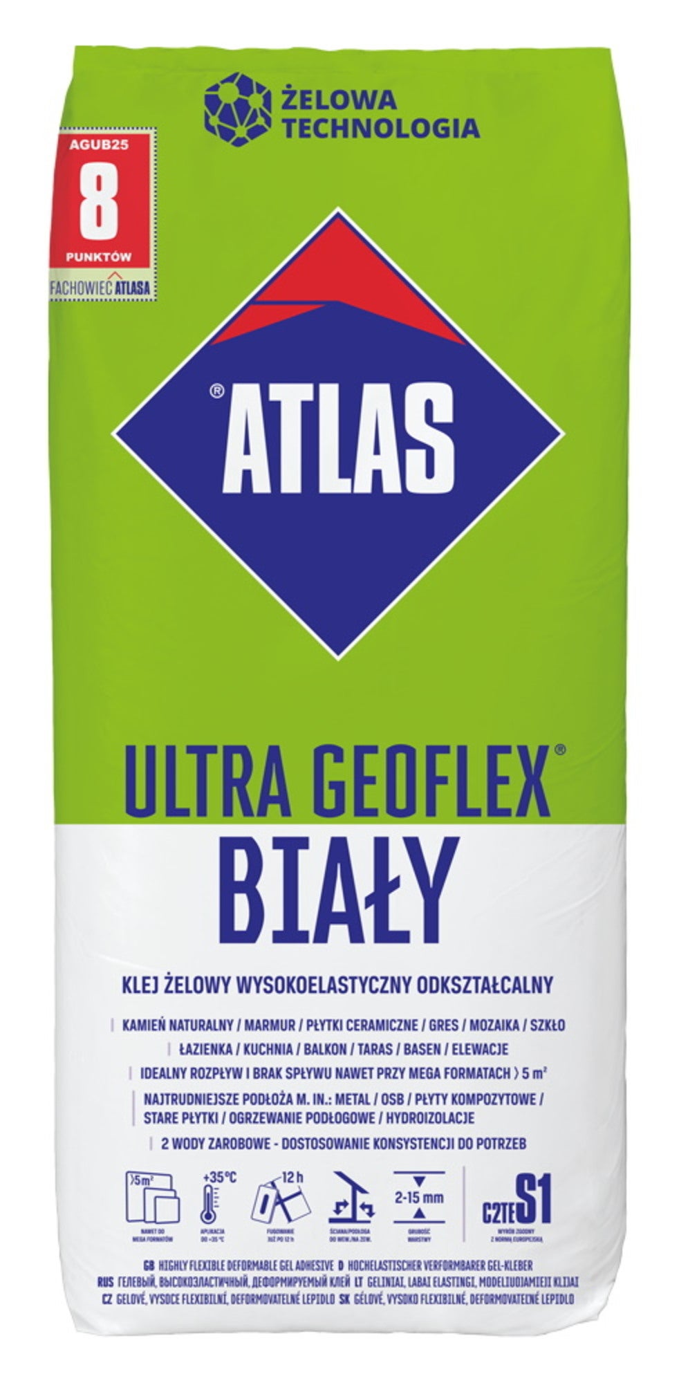 Klej Atlas Ultra Geoflex biały 22,5 kg
