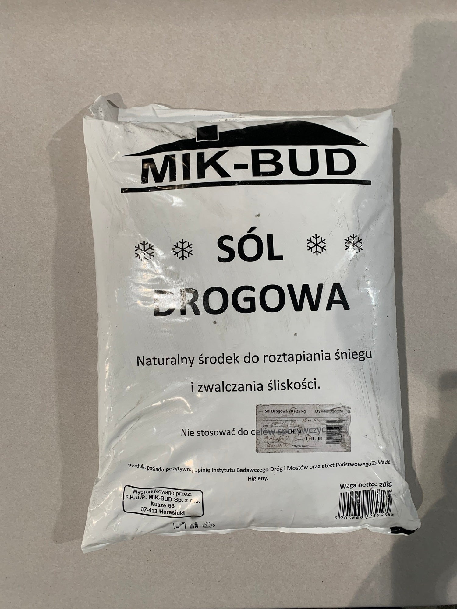 Sól drogowa 20 kg 