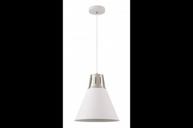 Oprawa sufitowa GIANNI L 1x E27, biało-srebrny, średnica 32cm, materiał metal