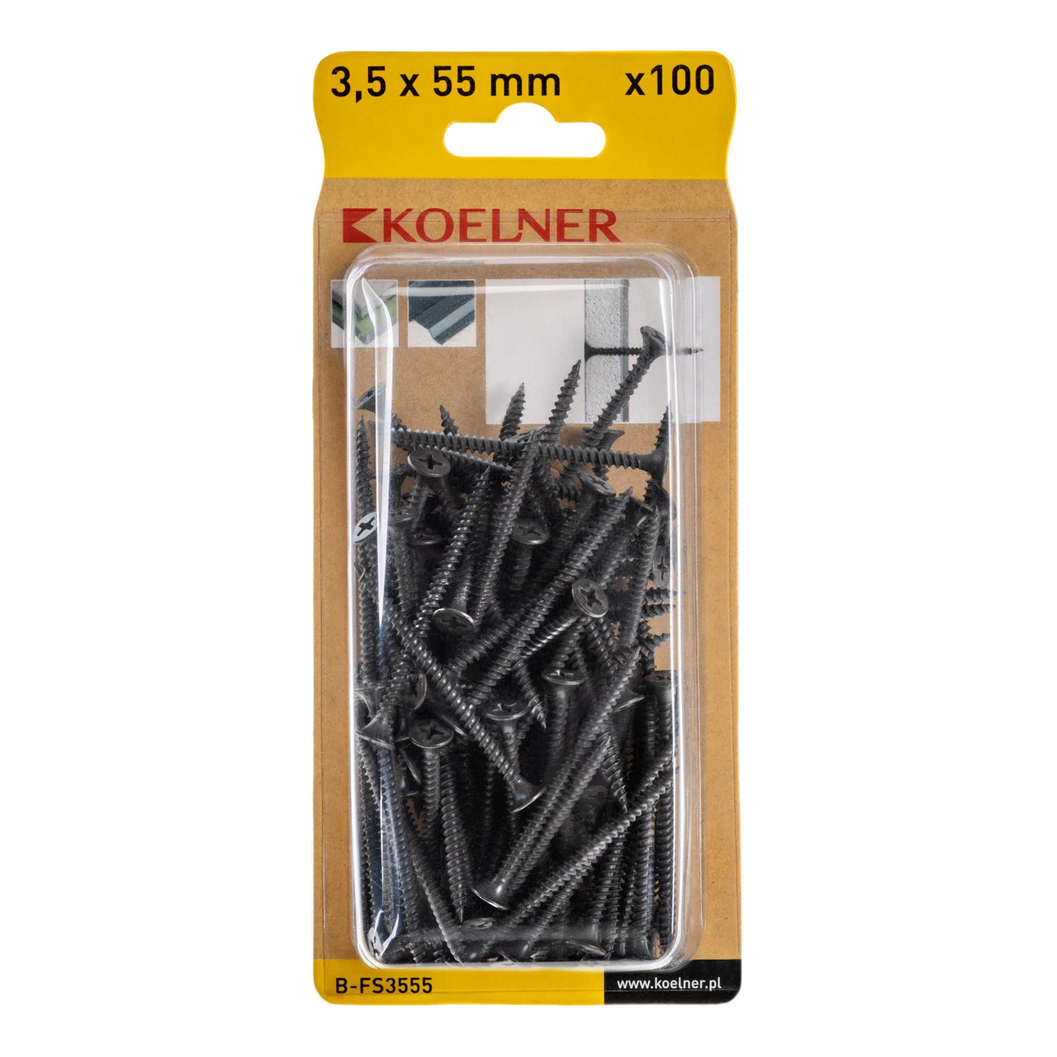 Wkręt do płyt G/K 3.5x55 mm z gwintem do stali (100 szt.) 1