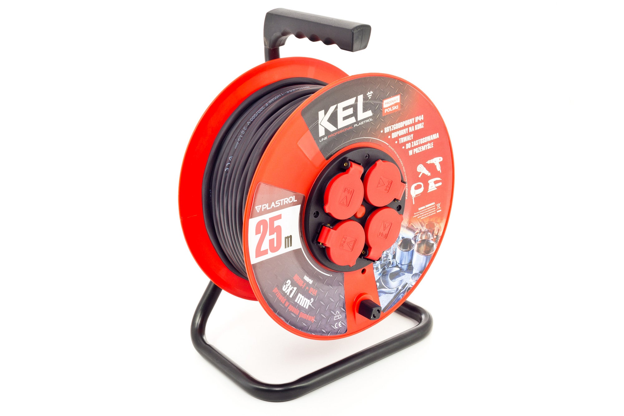 Przedłużacz bębnowy Professional 25m 3x1 guma 4x2P+Z IP44 1