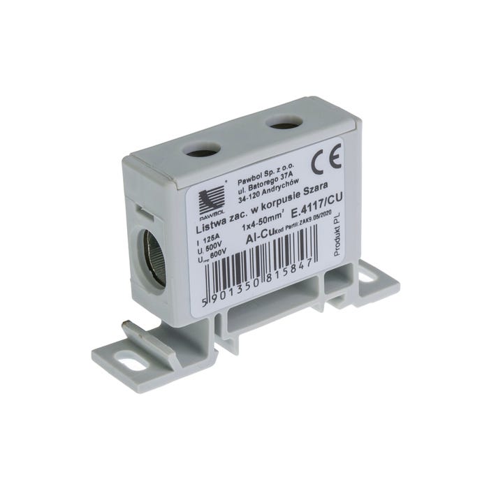 Listwa zaciskowa AL/CU 2,5-50 szara E.4117/CU