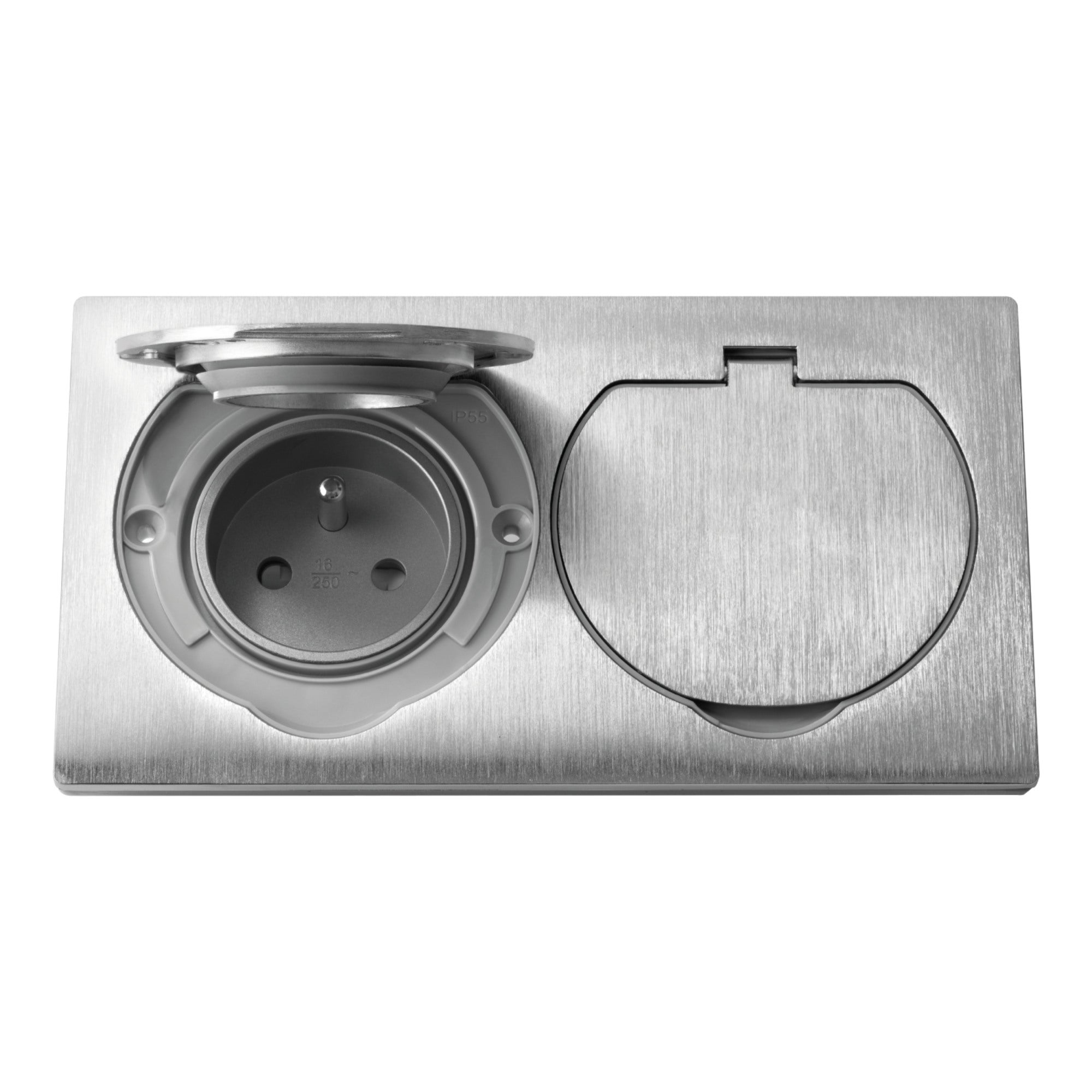 Hermetyczne gniazdo elektryczne podwójne, IP55 stal nierdzewna 1