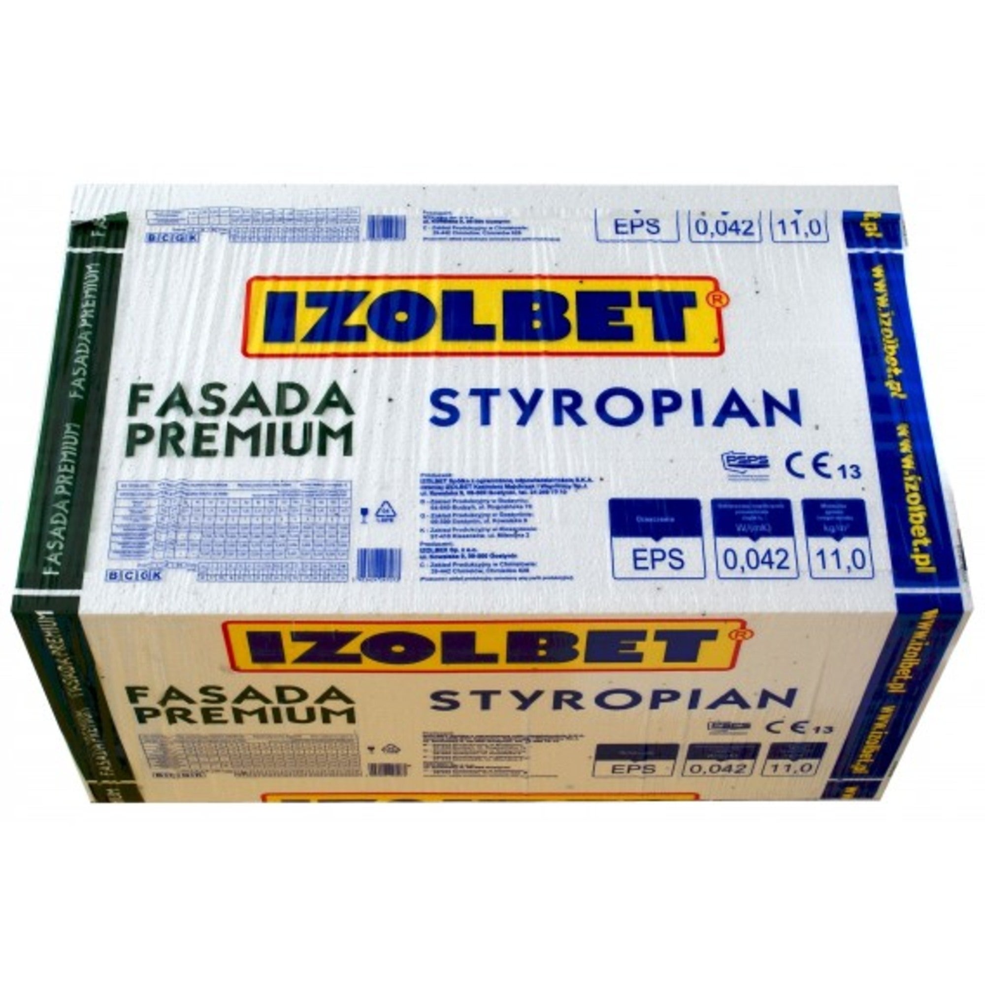 Styropian Izolbet Fasada Premium 8 cm frezowany EPS 0,042 W/(mK) 3,5 m2 0