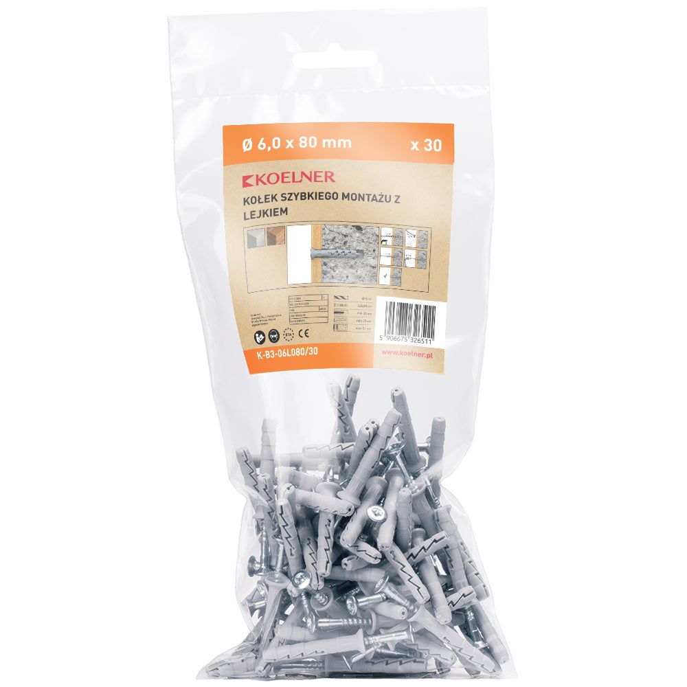 Kołek szybkiego montażu 6x80 mm (30 szt.)  1