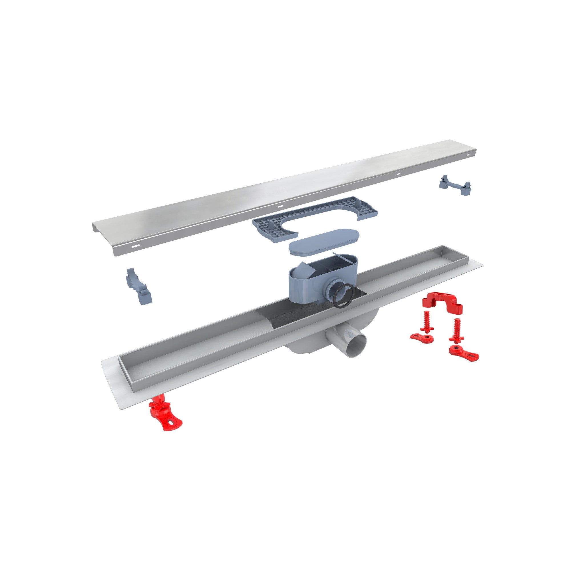 Odpływ liniowy Alfa Linear 700 mm z dwustronnym rusztem, inox 1