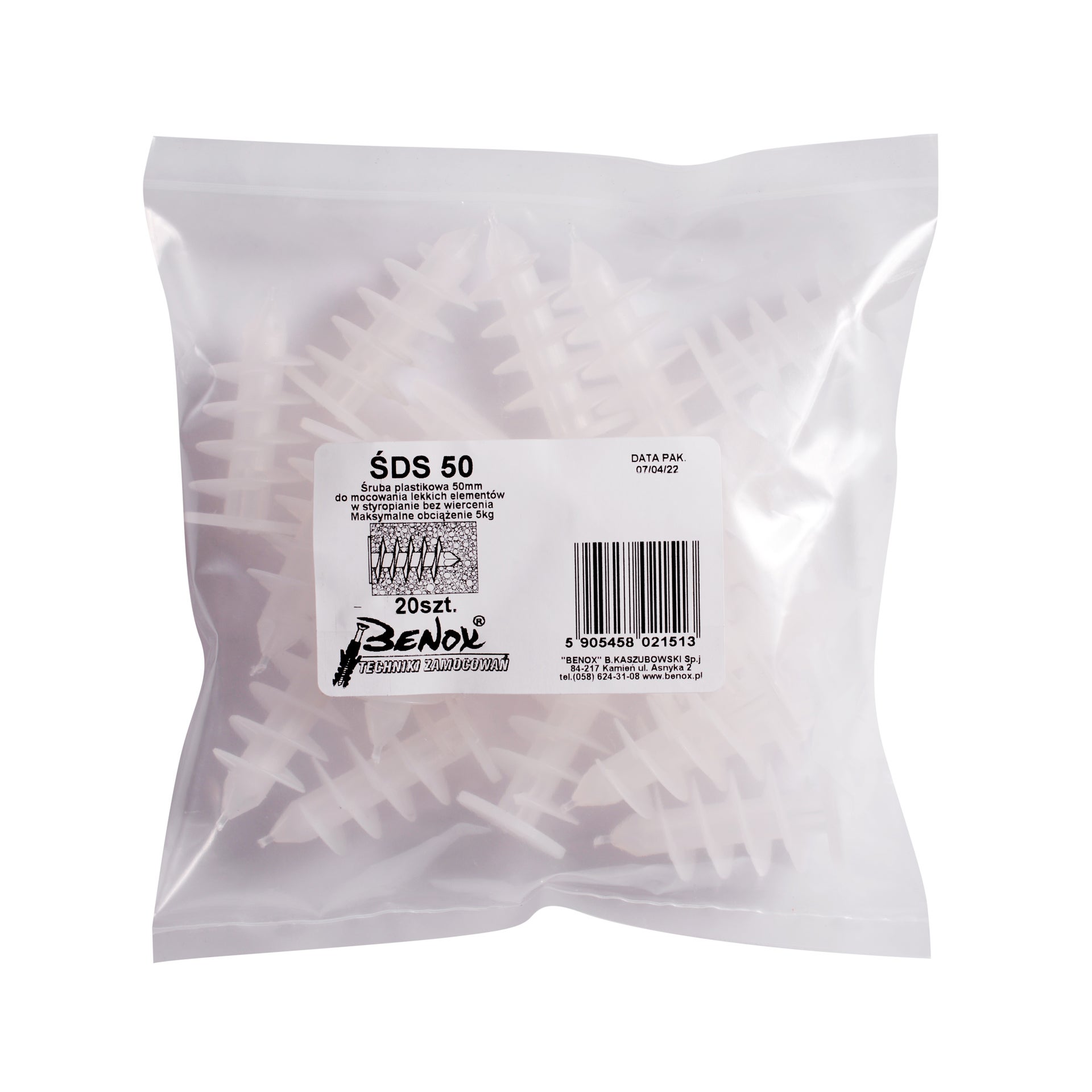 Kołek plastikowy do styropianu 50x20 mm (20 szt.) 1