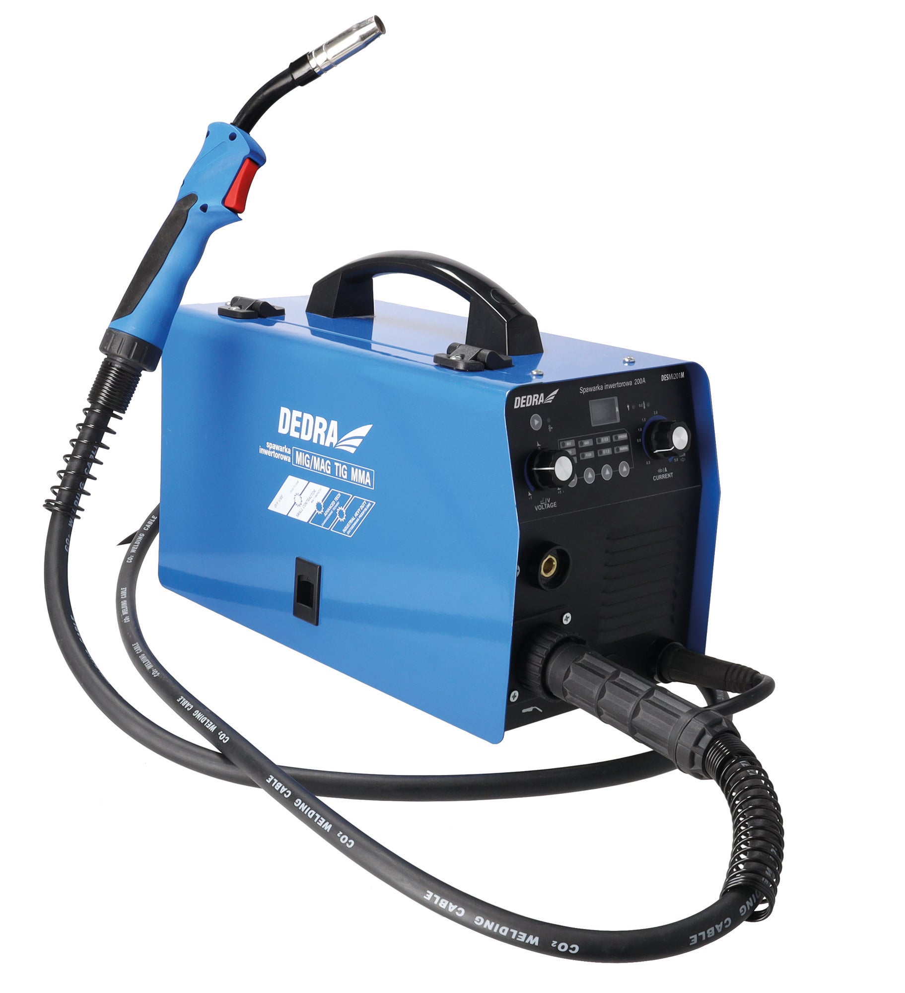 Spawarka inwertorowa IGBT MIG/MAG, MMA, TIG 200 A, DEDRA DESMI201M