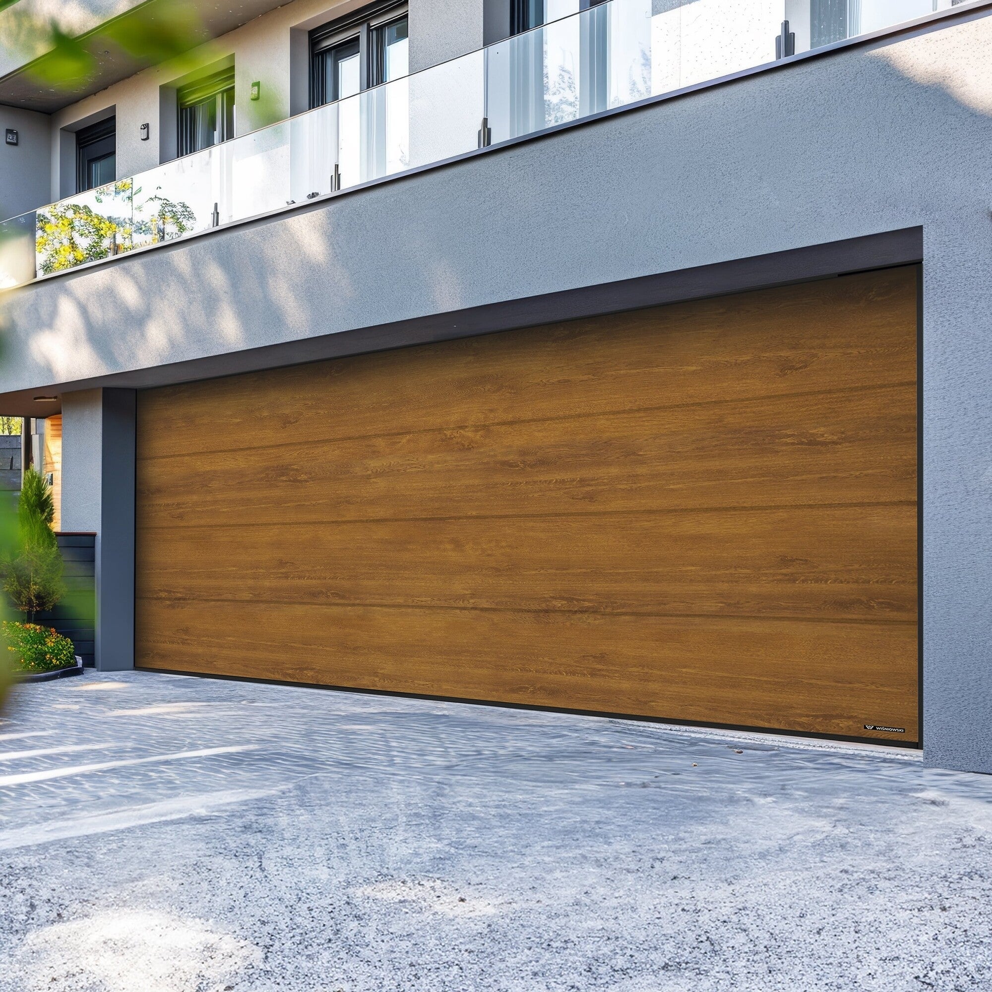 Brama garażowa segmentowa Nobla z napędem automatyczna 5000x2250 złoty dąb 2