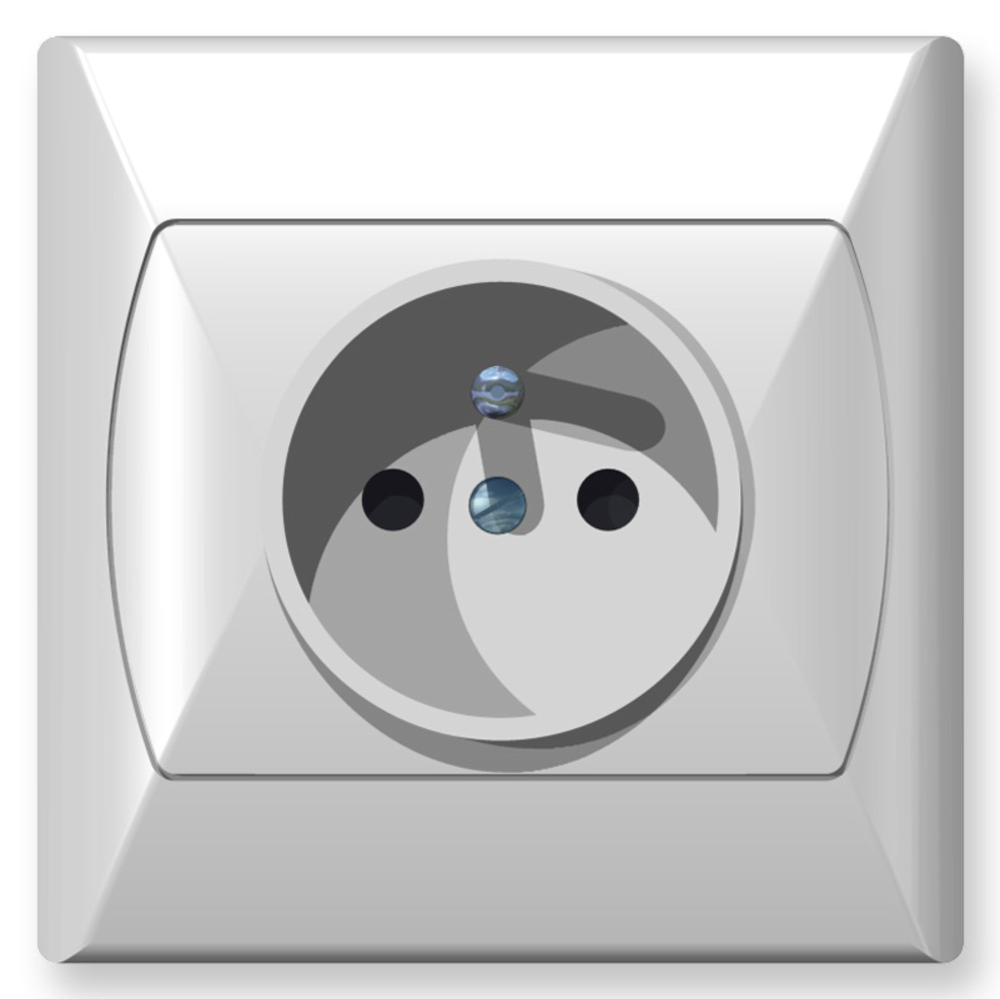 Ospel Akcent biały gniazdo pojedyncze z uziemieniem 1