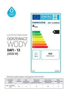 Elektryczny ogrzewacz wody Dafi 4,5 kW nadumywalkowy 1